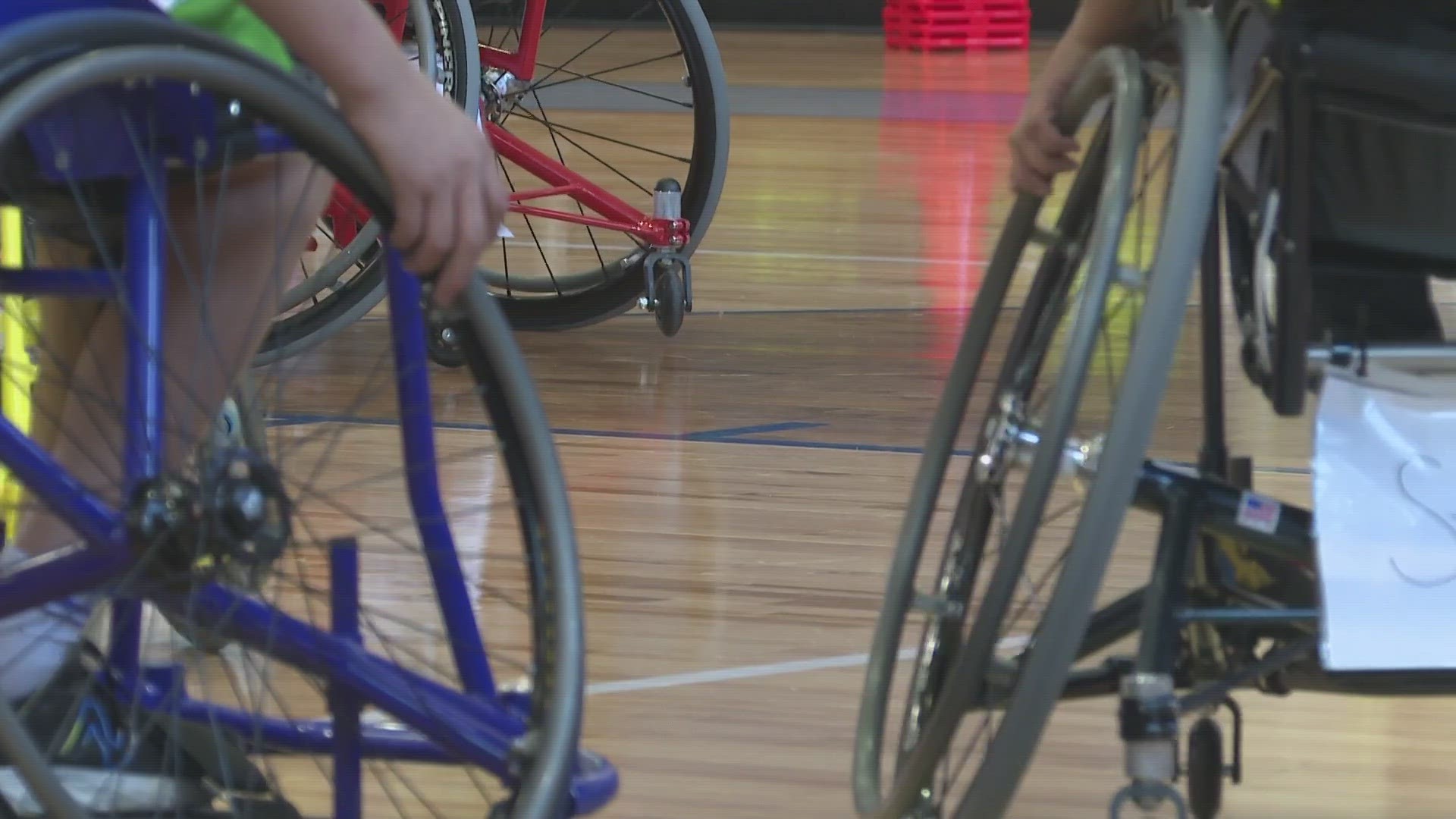 The district put together a basketball team for students in wheelchairs this year. the Louisville lightning took on a team from Cincinnati.