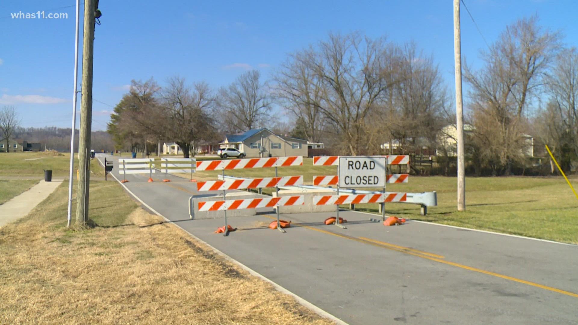 Louisville Metro Public Works said they closed the road in December after it was deemed unsafe to drive over.