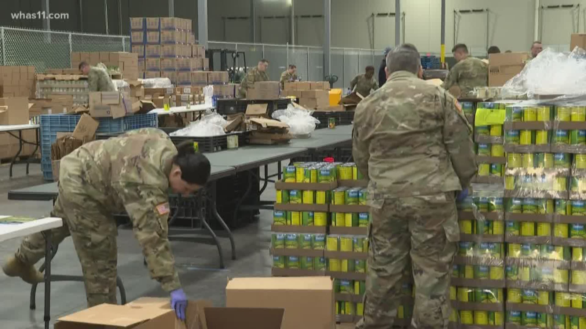 To address the increased need of food for Kentuckians, Governor Andy Beshear has deployed the National Guard to help food banks.