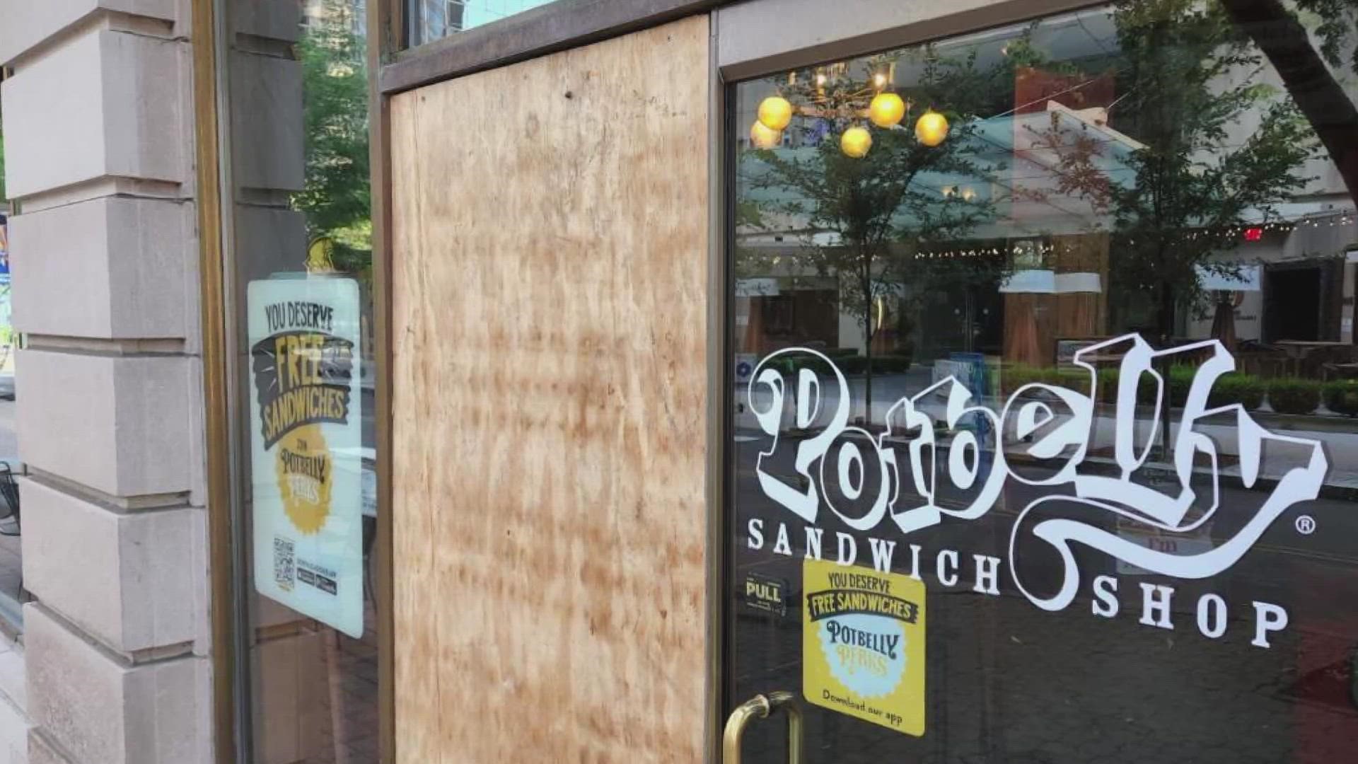 Downtown businesses have seen a rash of break-ins and many owners said it's time to start sending a message of support to police.