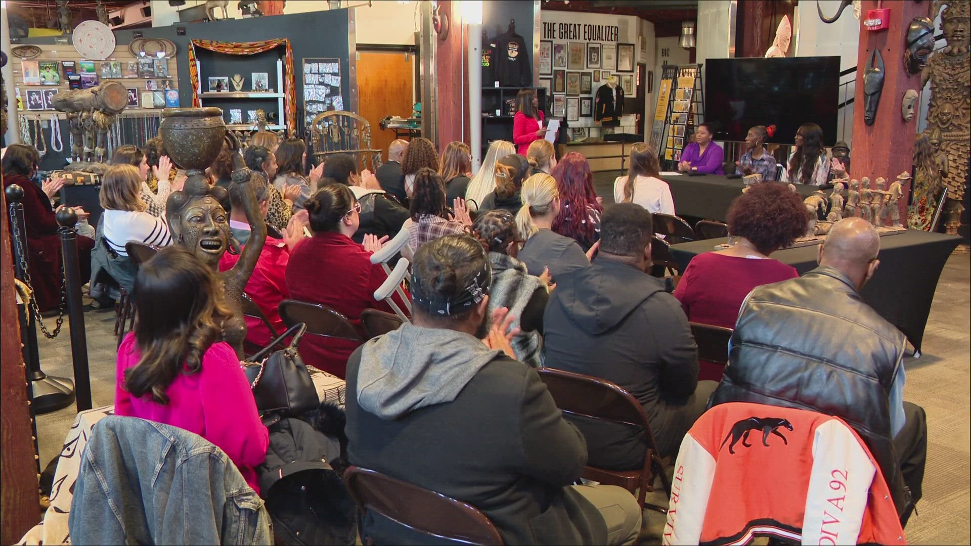 Victims of domestic violence shared their stories during the "Unsilenced" panel at Roots 101 Museum Monday night.