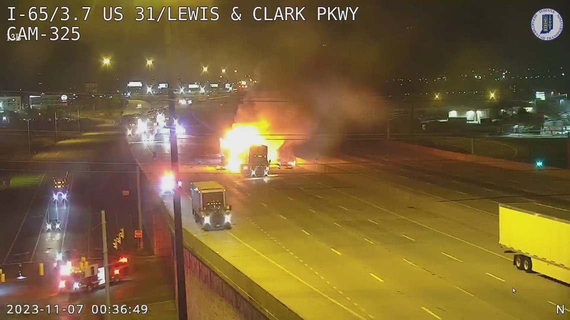 One person killed in fiery semi-truck crash on I-65 South in southern ...