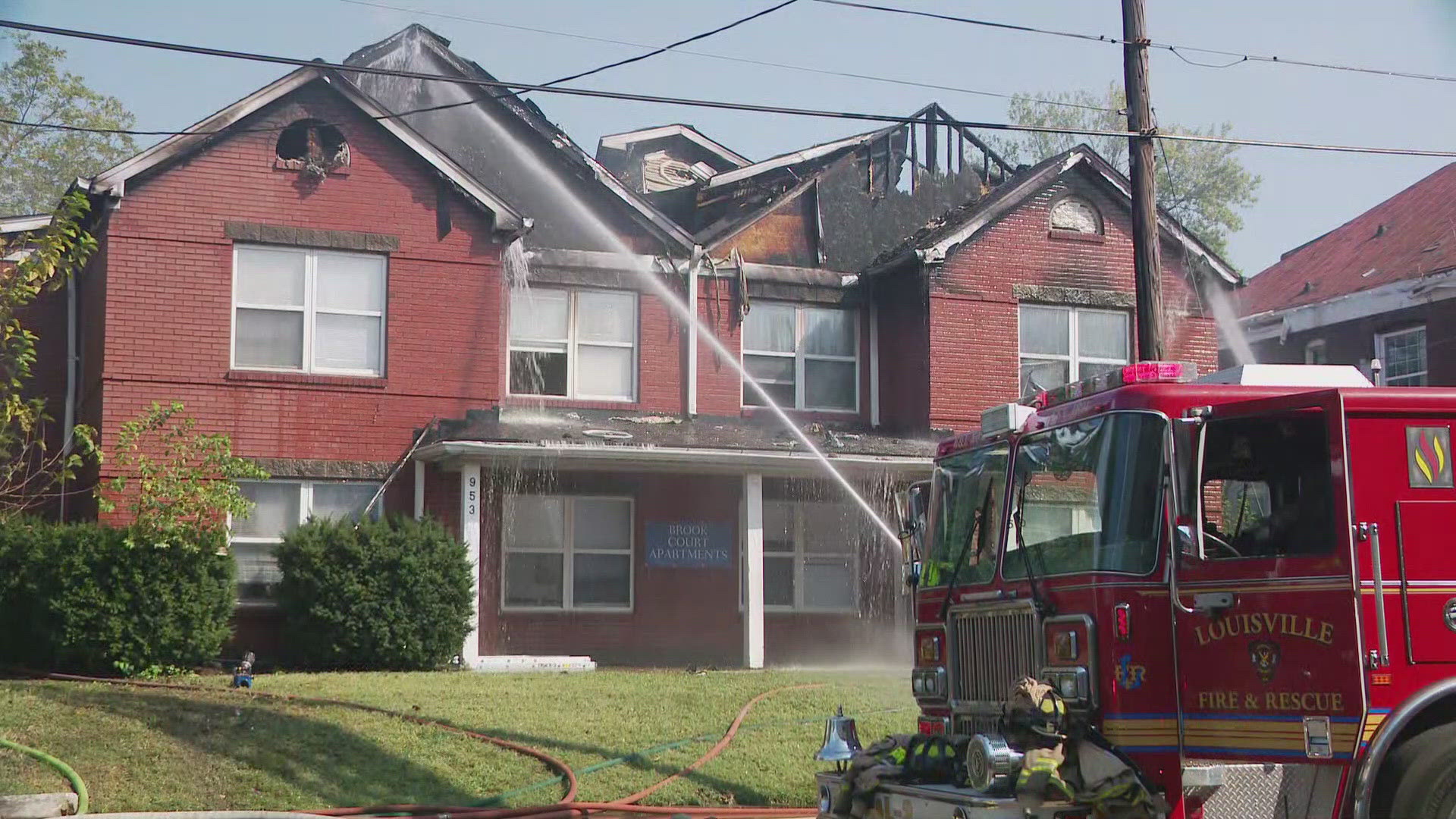 It took Louisville firefighters more than an hour to put out the flames.