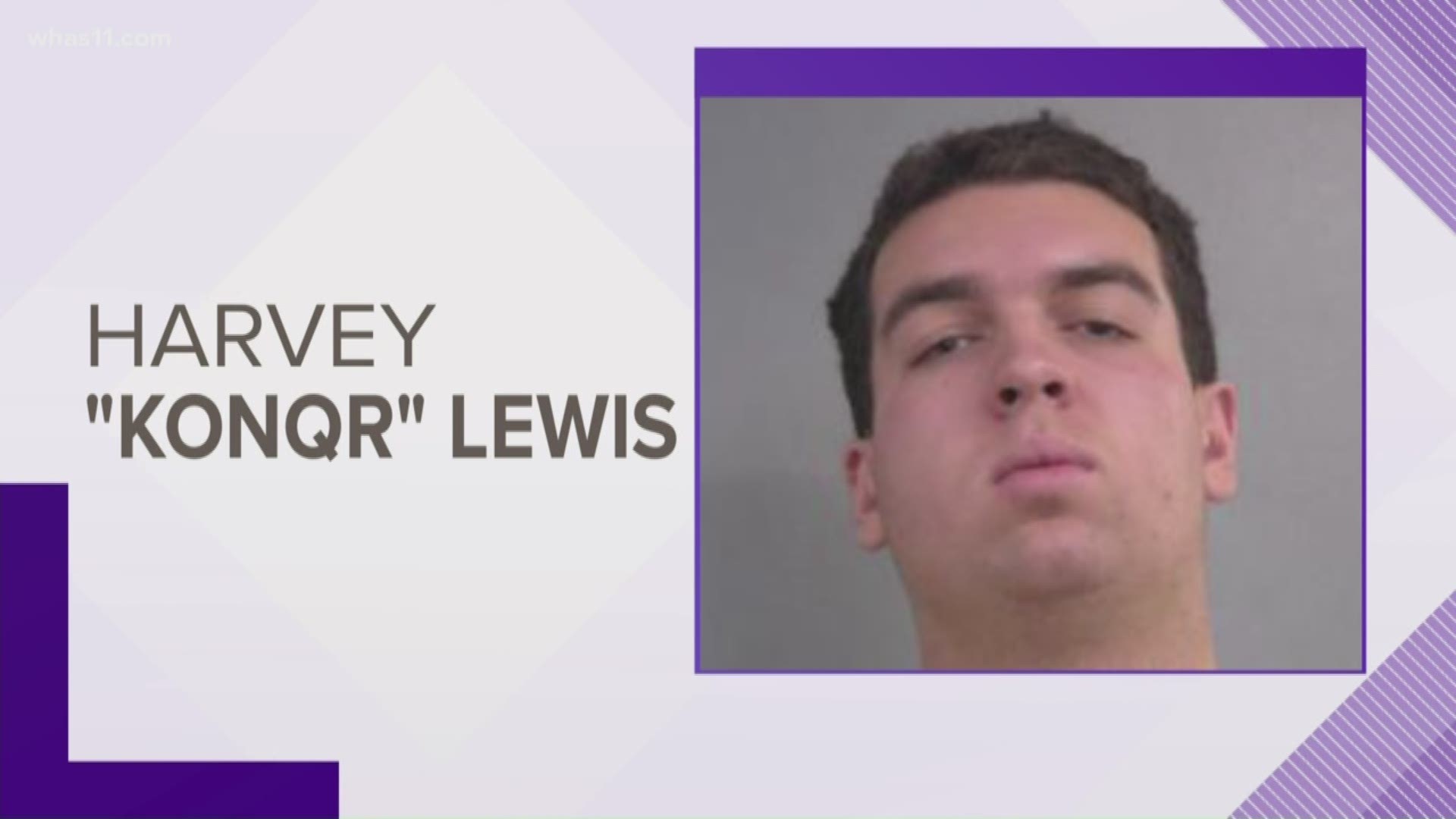 Police say Harvey Lewis was caught by officers spray painting a flood wall in the Portland neighborhood.