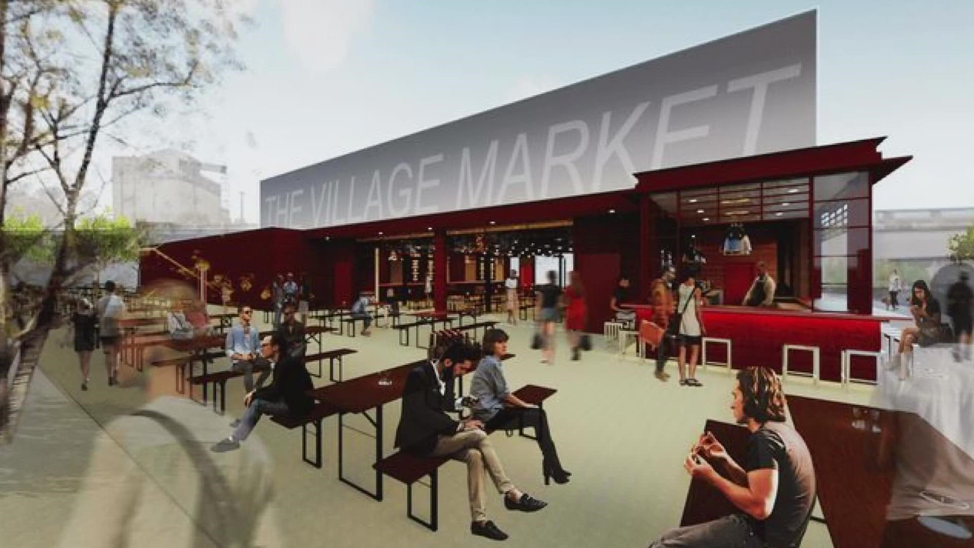 The new food hall will feature five local restaurants and will be located where "The Cafe" used to be on Brent Street.