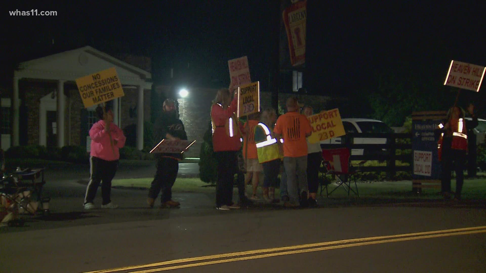 Employees at one of the country's largest distilleries, Heaven Hill, are on strike.