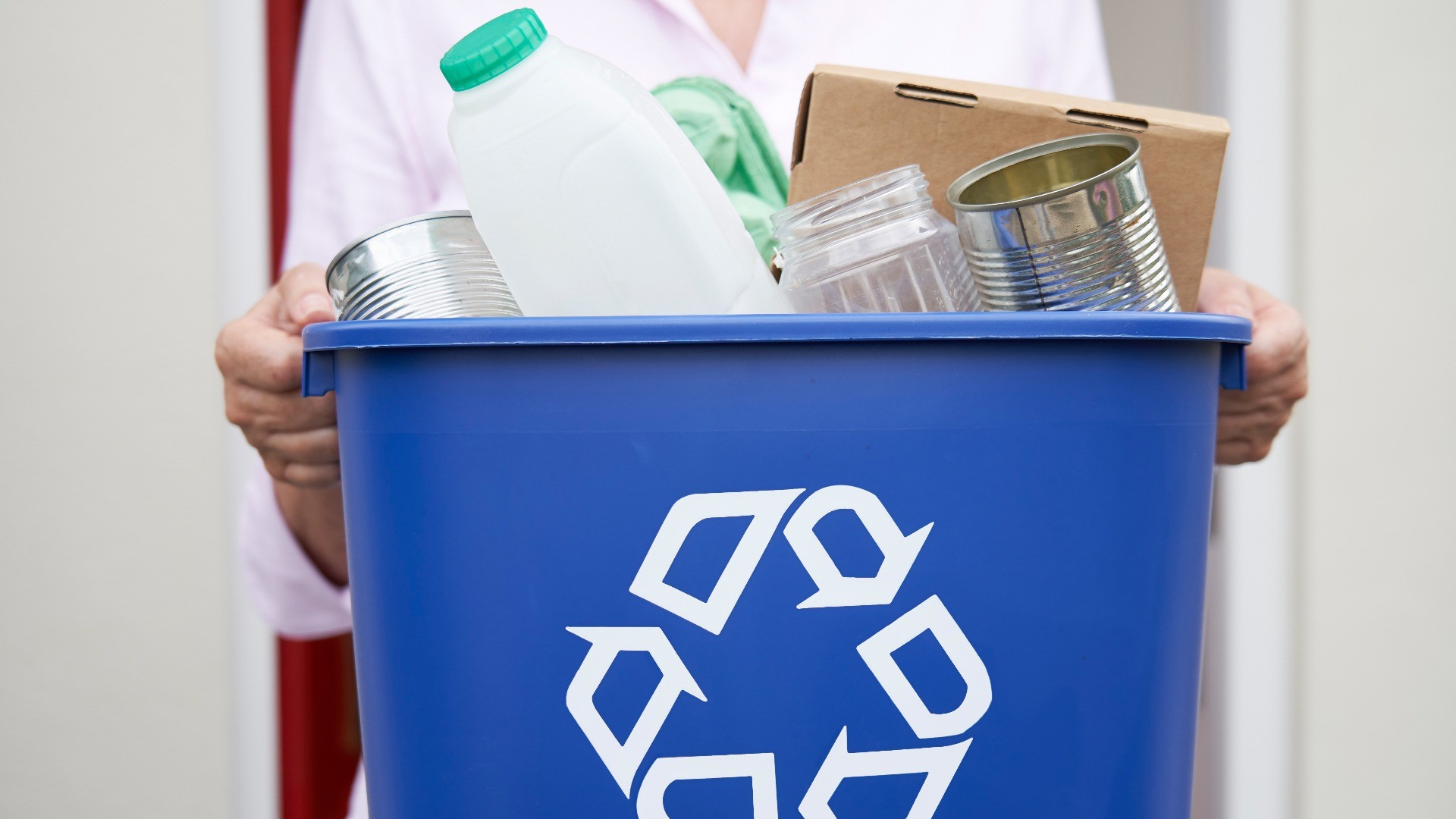plastic bottle shaped recycling bin