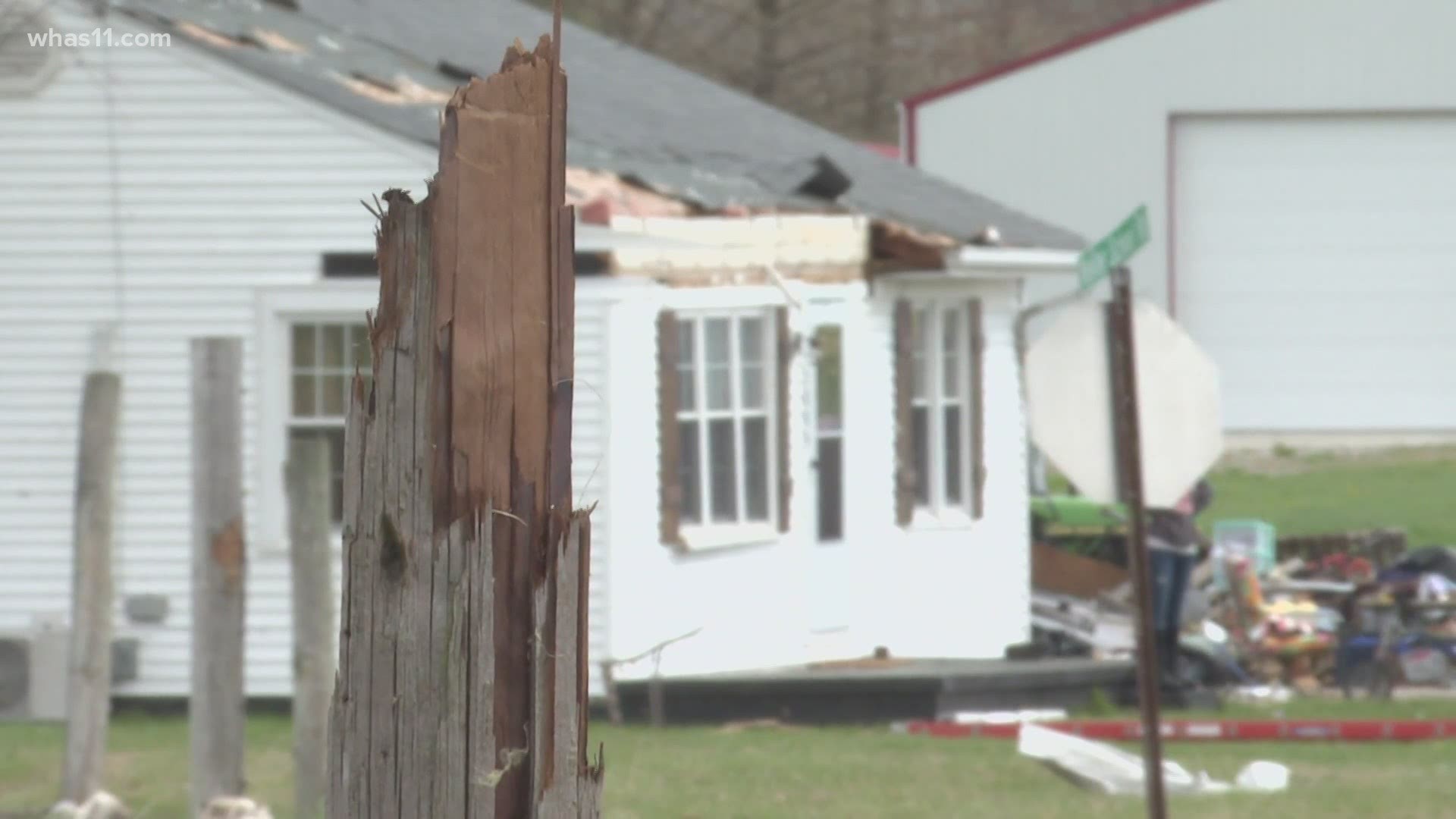 A Grayson County family had a close call when an EF-0 tornado hit their home.