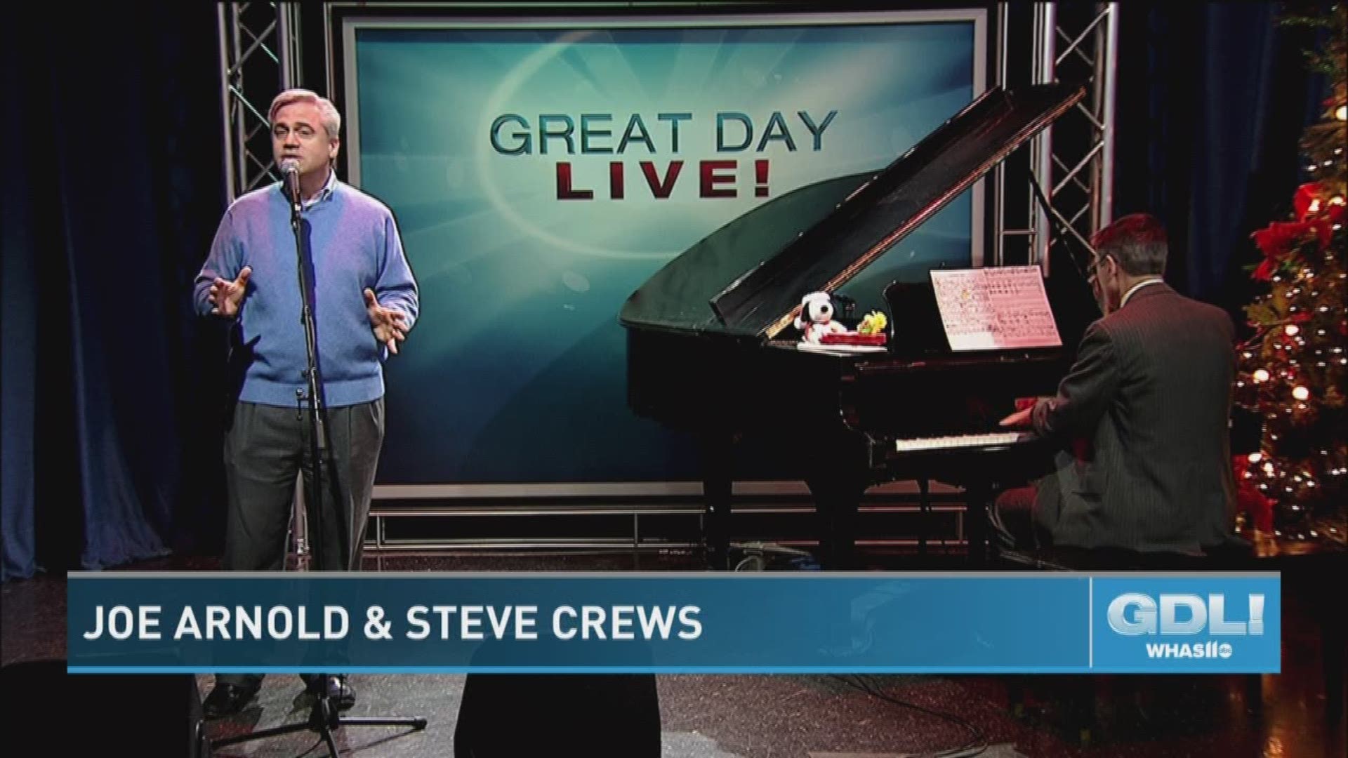 Every year during the holidays, Great Day Live invites one of our favorite duos to the show to spread a little Christmas cheer throughout the studio. Former WHAS11 employee and songbird Joe Arnold stopped by with pianist Steve Crews to play some holiday c
