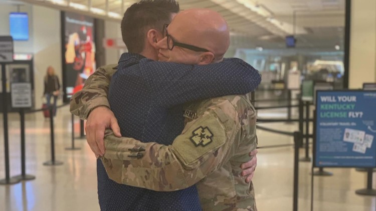 Kentuckian reunites with husband, family after military deployment