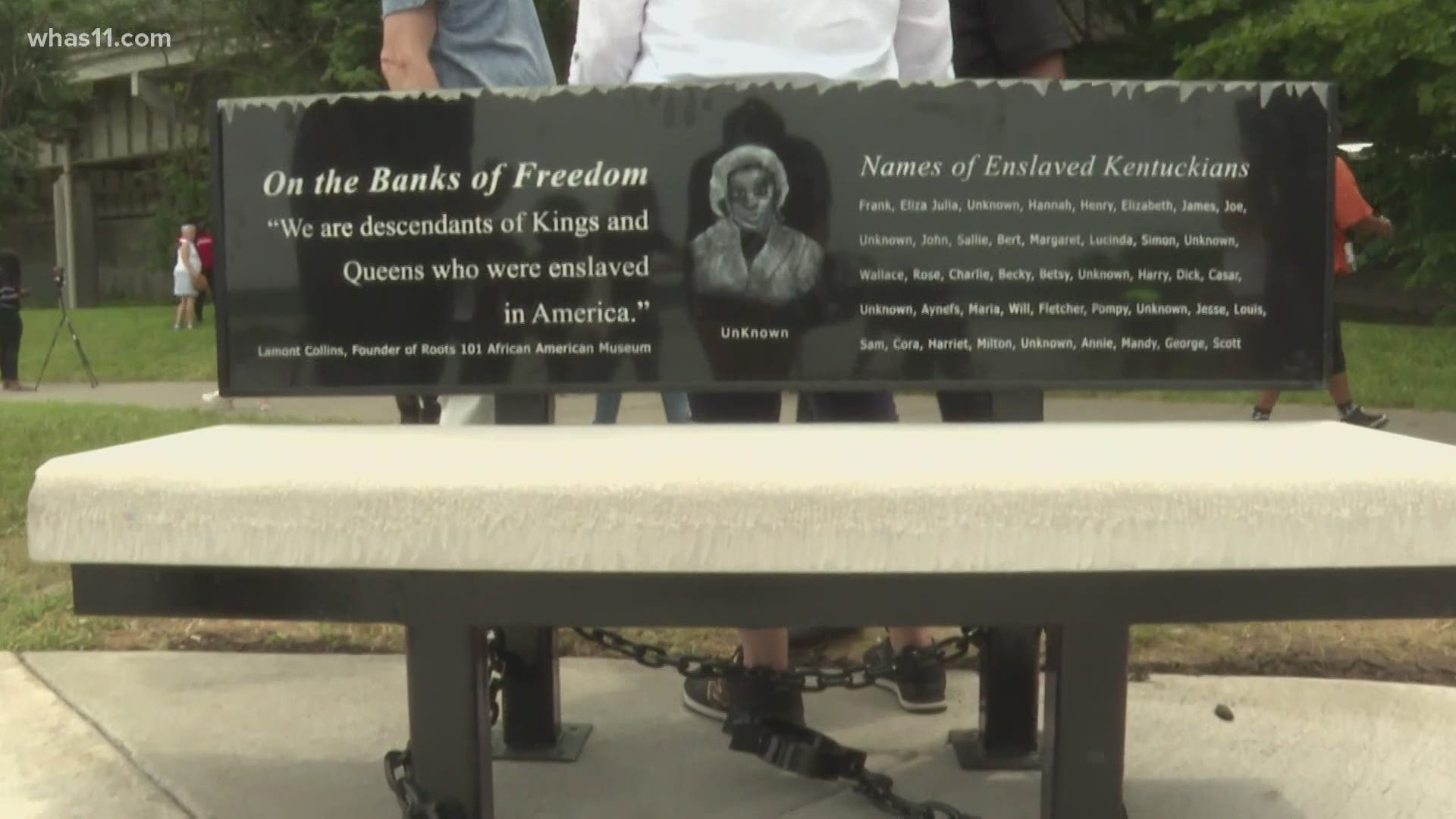 The On the Banks of Freedom monument honors Kentucky's forgotten slaves near downtown Louisville.