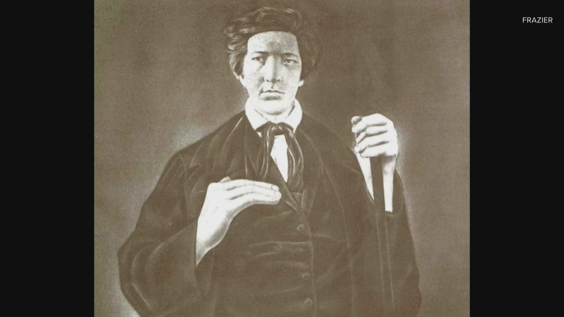 The museum has a case of objects about Kentucky giant Jim Porter, who was seven feet and eight inches tall.