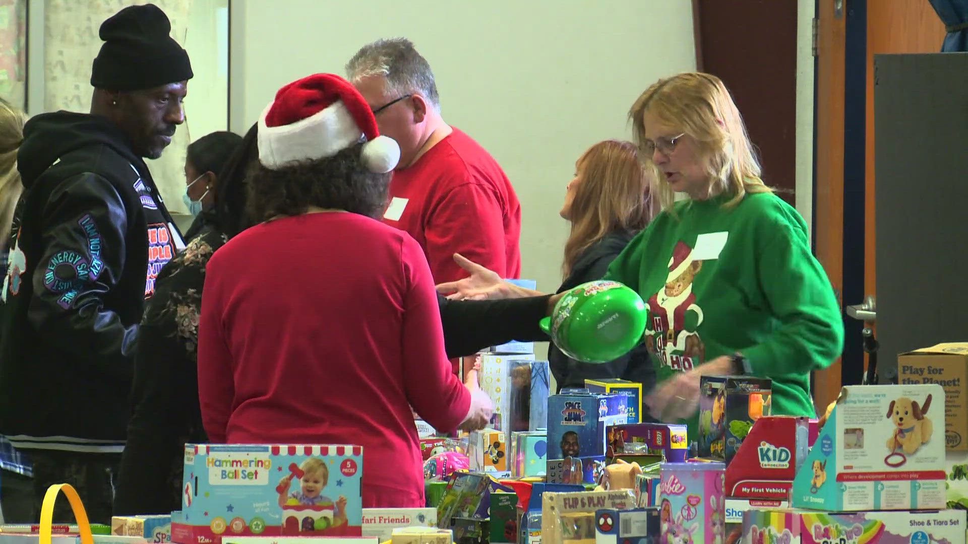 More than 1,000 Louisville kids and their families were given some holiday cheer Sunday at St. Vincent de Paul's annual Santa Shop Holiday Drive.