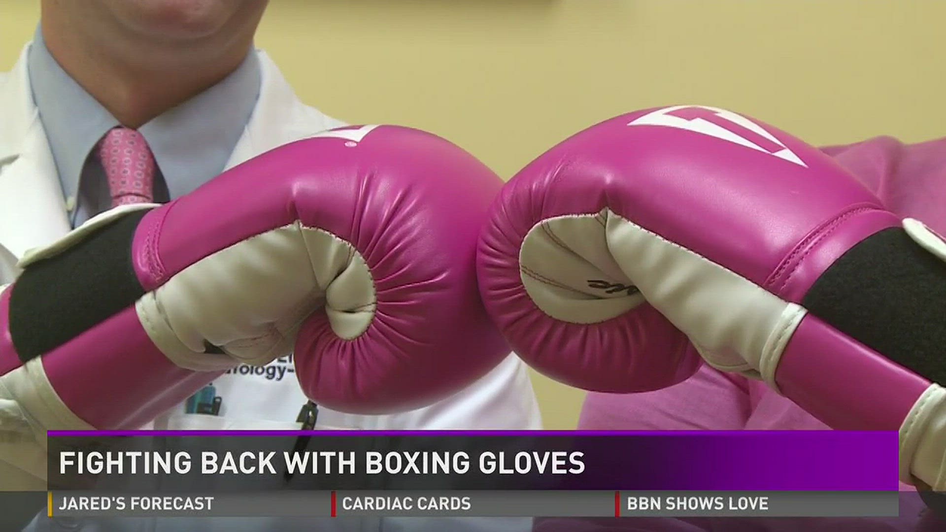 Woman fights cancer with boxing gloves