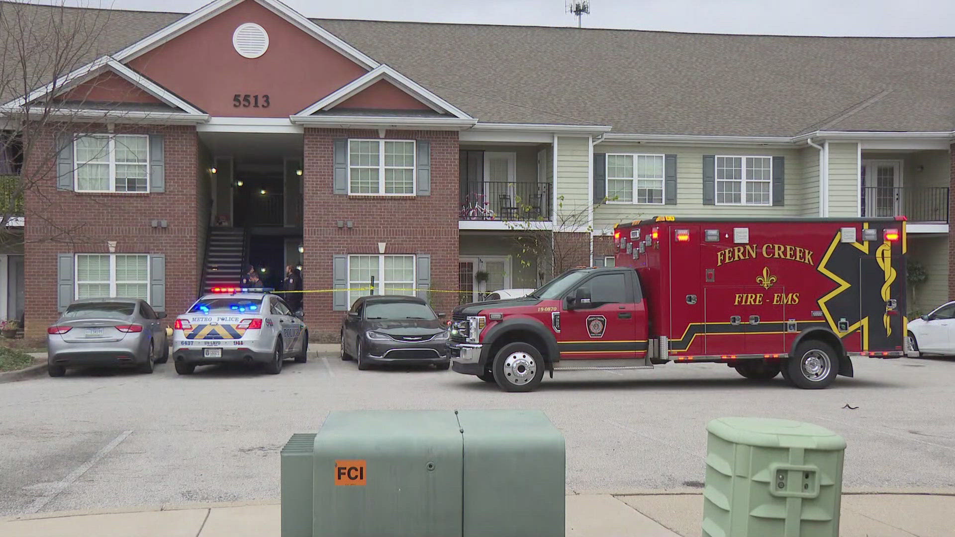 The child was found shot at an apartment complex on Overbrook Woods Place.