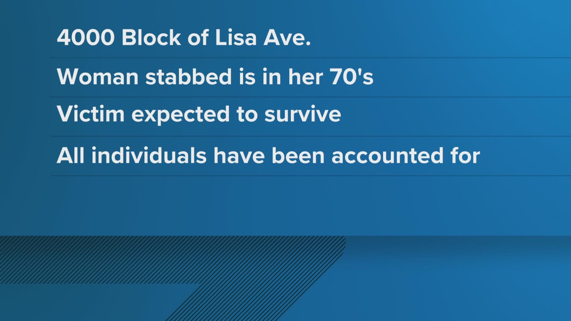 The victim is in her 70s, according to police.