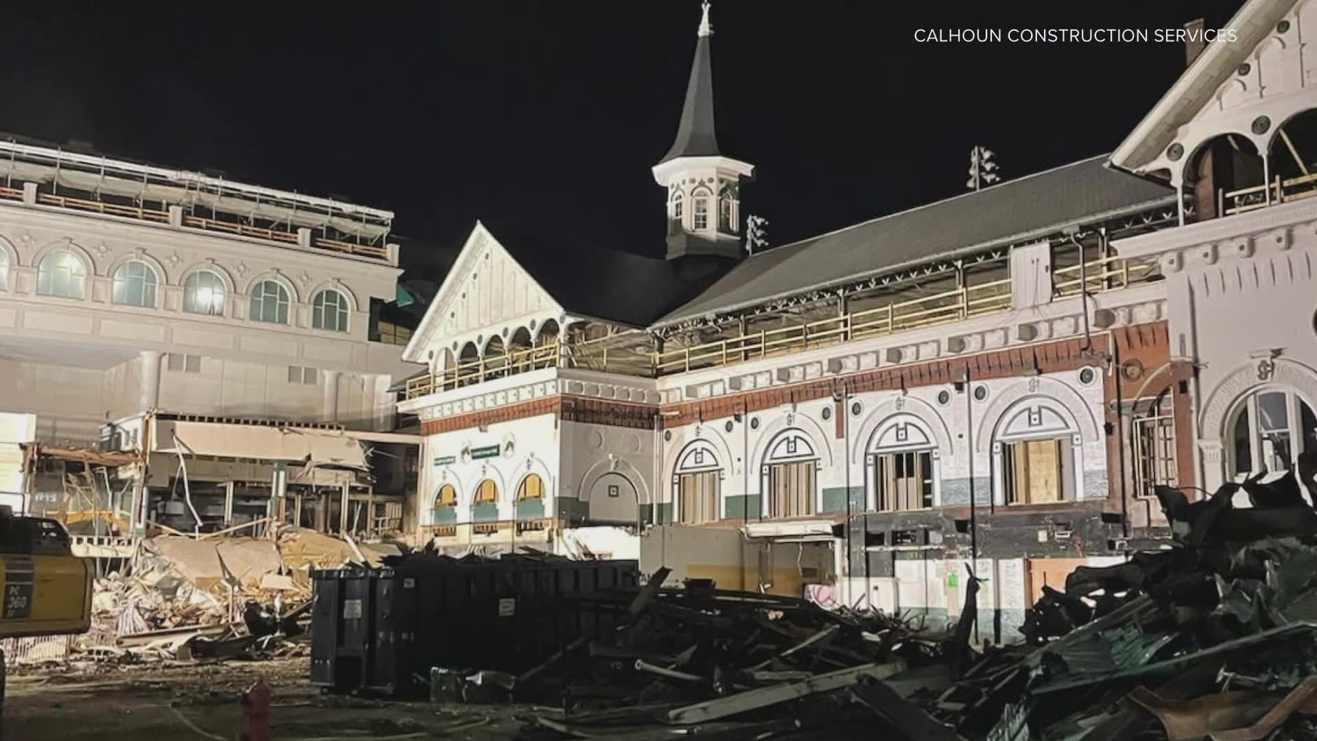 While renovating the paddock, Calhoun Construction uncovered red brick from the original grandstand built in 1875.