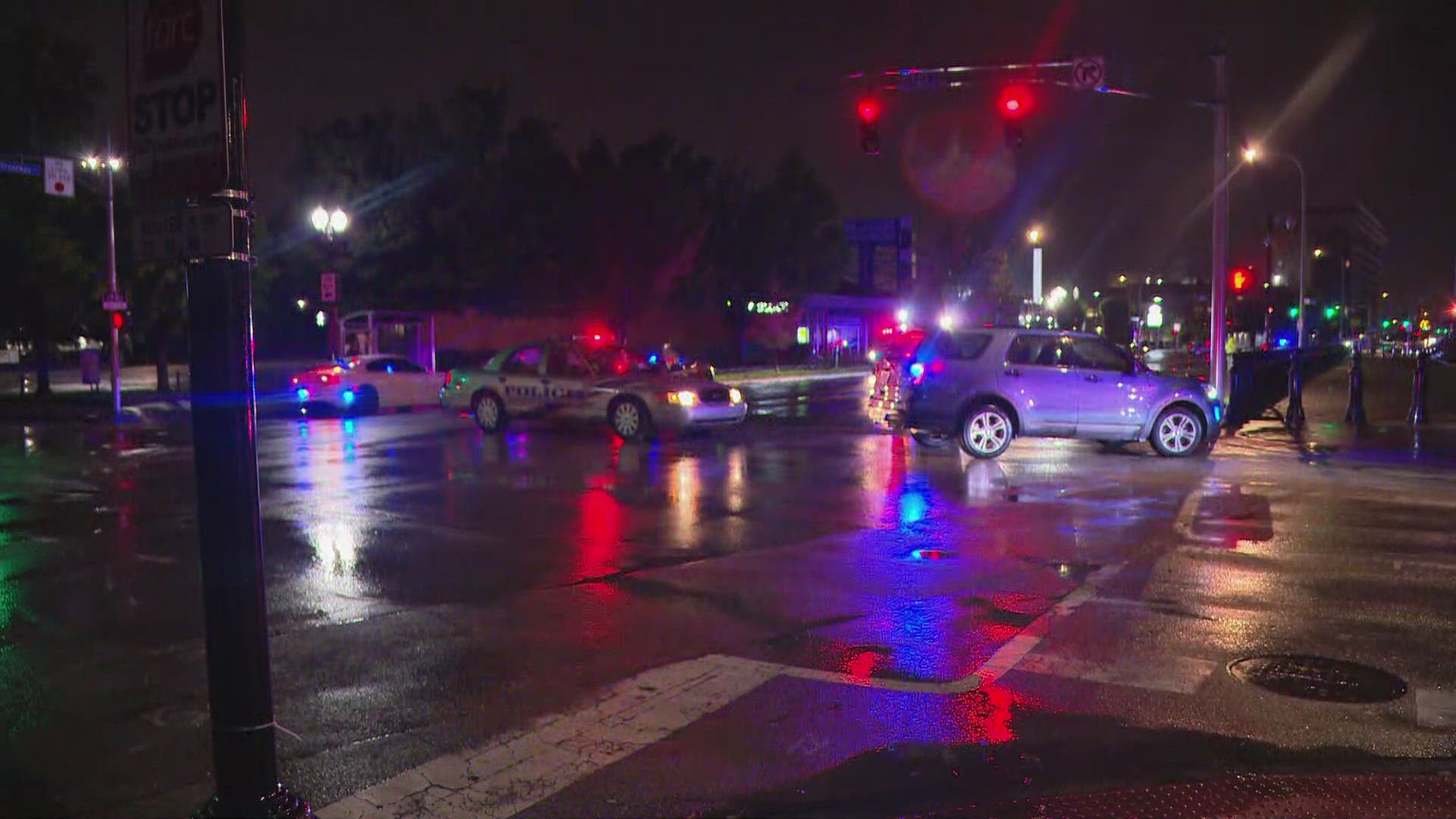 Louisville Metro Police confirmed the call came in just before 9:40 p.m. on reports of a person hit at 6th Street and Broadway.