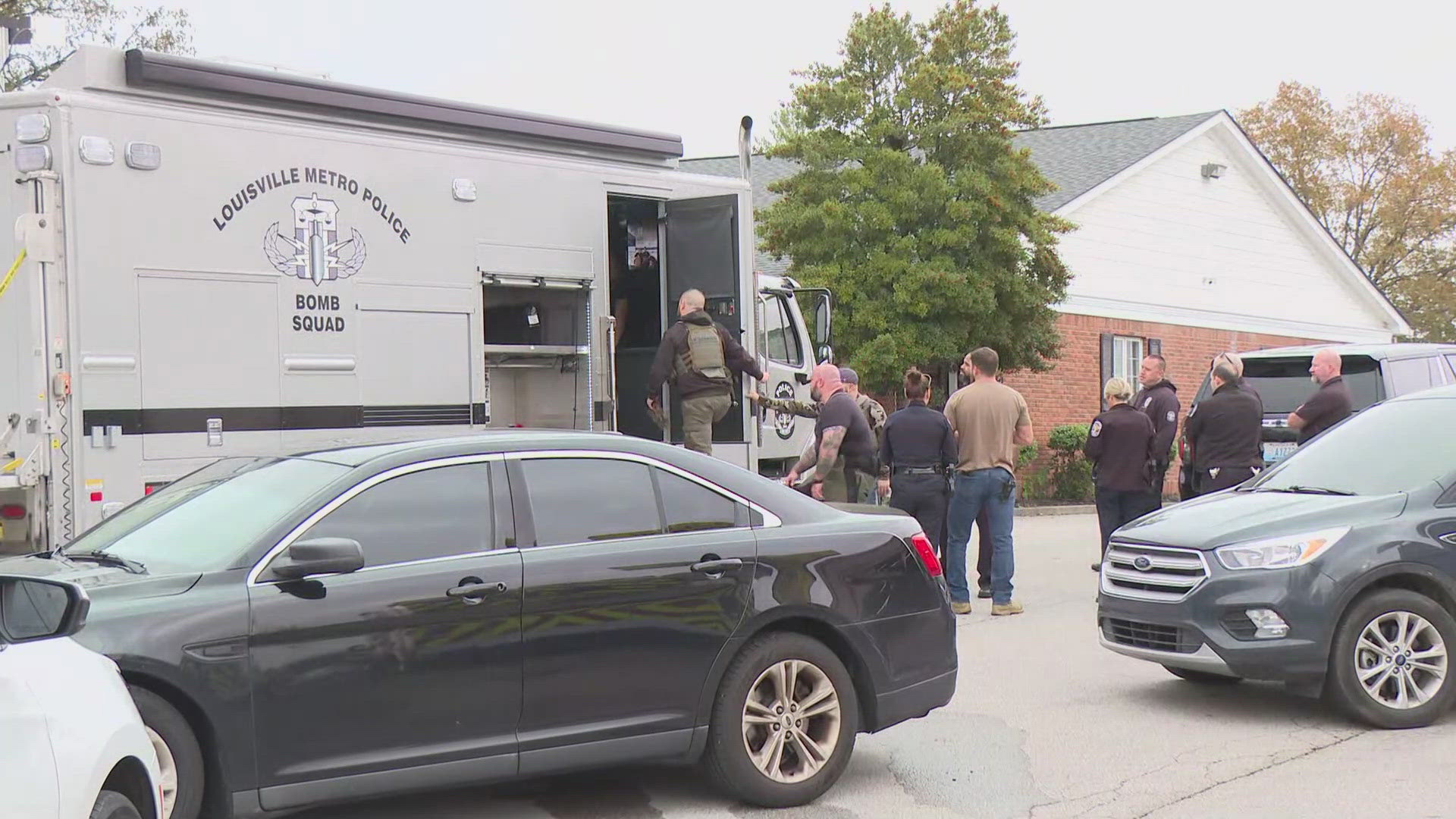 A suitcase with an "antenna and wires coming out of it" was found in the parking lot of an adult daycare center Monday morning, LMPD said.