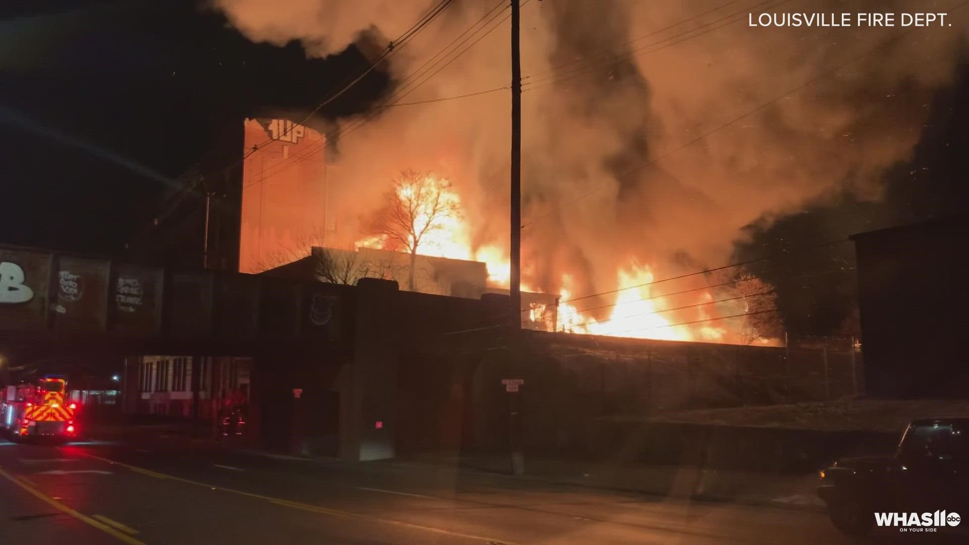 Maj. Bobby Cooper with Louisville Fire said arson investigators are working to determine the cause of the fire that destroyed a building on W. Broadway.