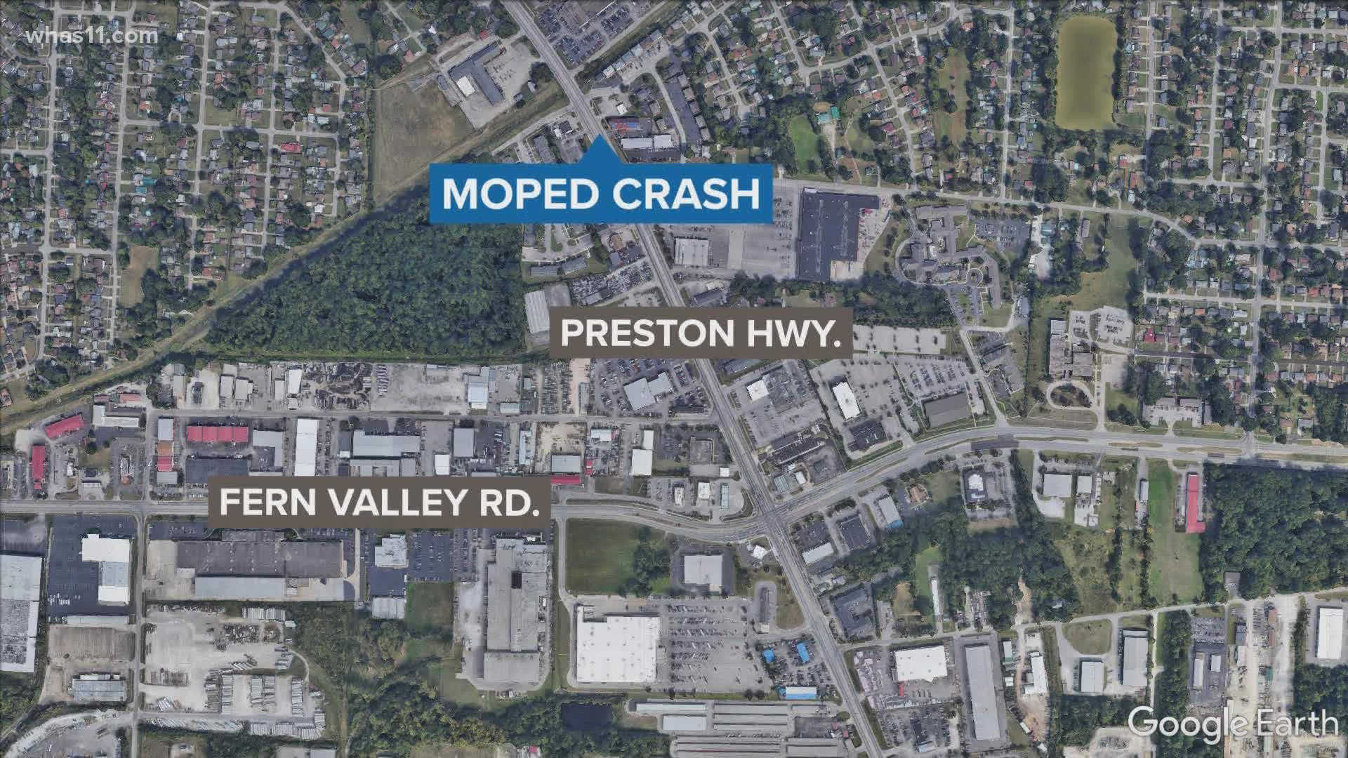 Police are investigating after a man operating a moped was hit by two vehicles that fled in the 6100 block of Preston Highway Sunday night.