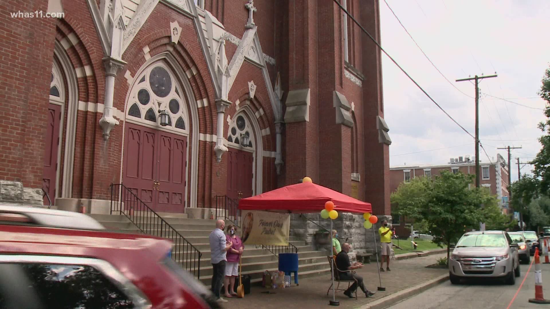 Pparishioners at St. Joseph Catholic Church in Butchertown gave a big farewell to Father David Sanchez. He's being transferred to another church in Shelbyville.