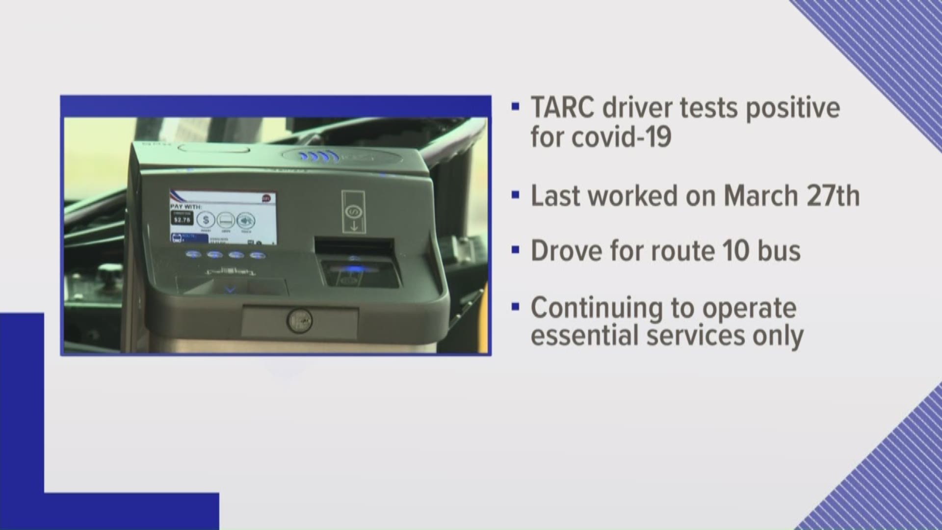 Officials say the operator drove Route 10 which services the Dixie Rapid transit.