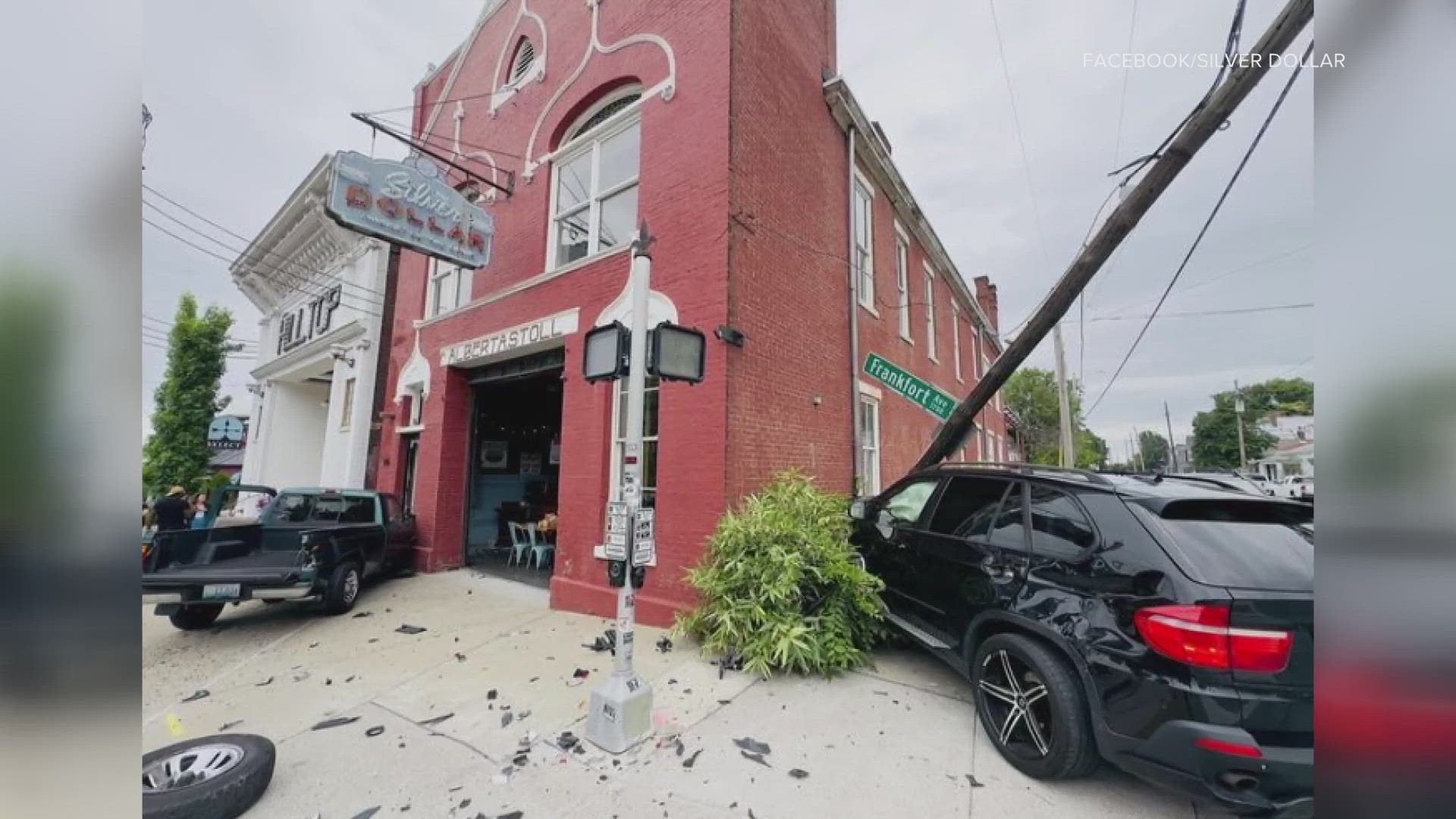 The Silver Dollar on Frankfort Avenue posted on Facebook on Thursday that the restaurant was hit by two cars.
