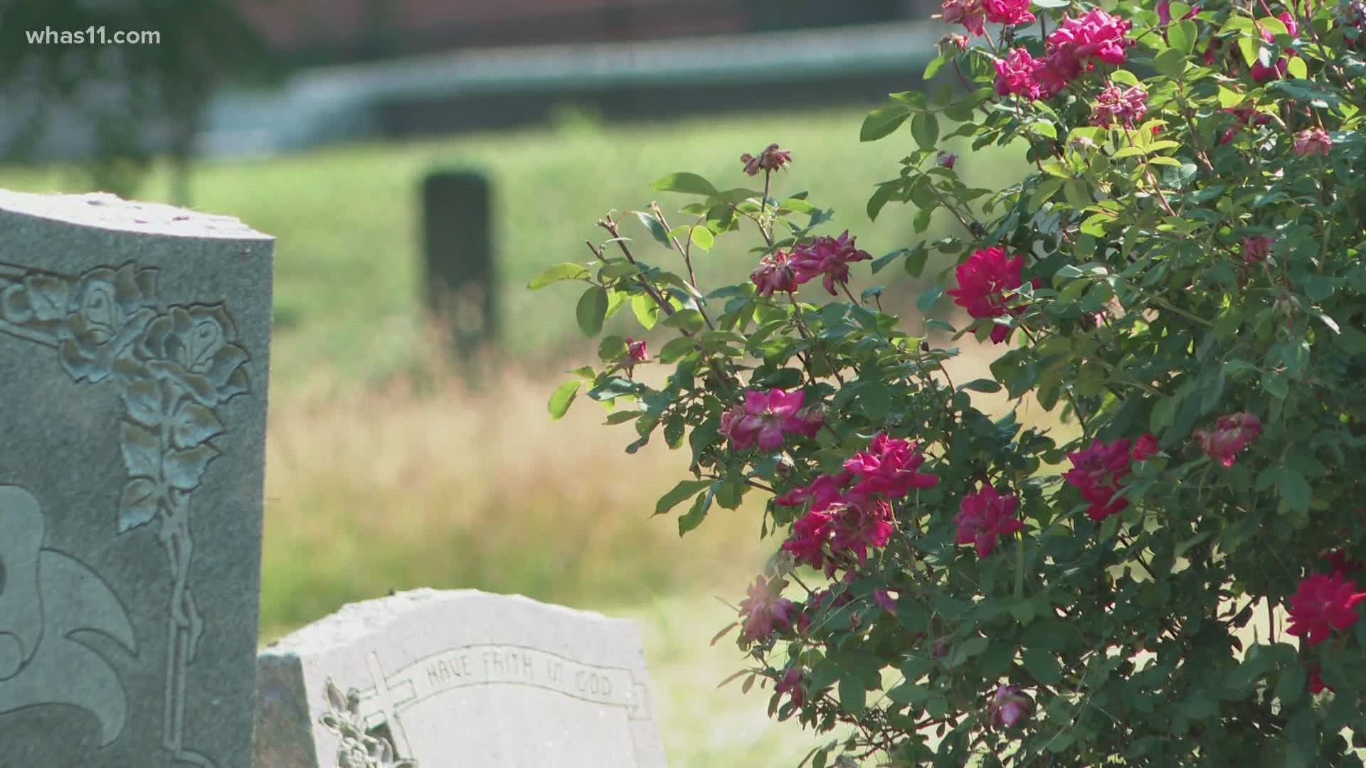 Volunteers helped clean up the historic Greenwood Cemetery in Louisville's Chickasaw neighborhood after months of neglect.