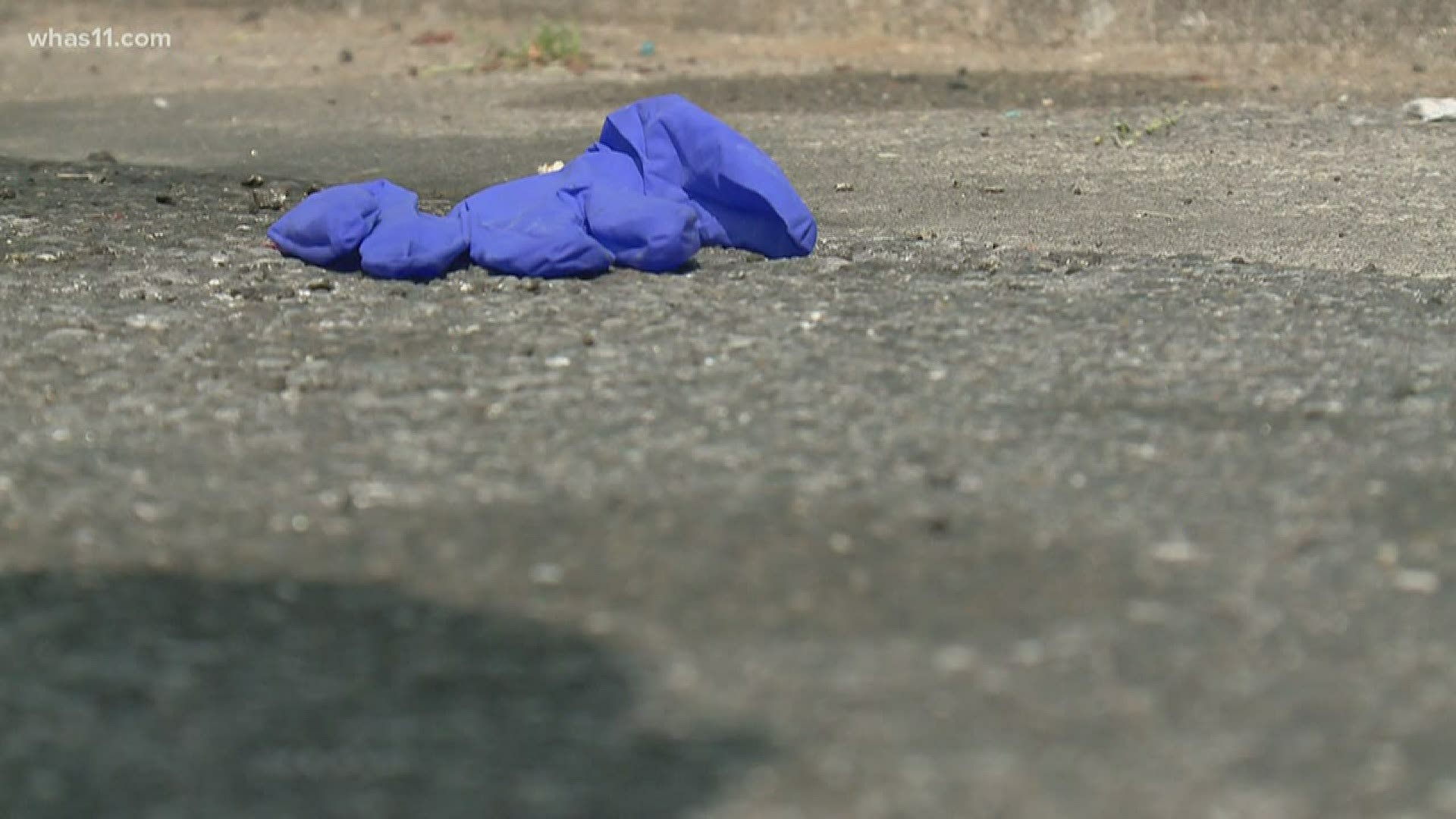 It's not unusual to see people wearing masks and gloves at the store but too often those gloves end up as litter on the ground.