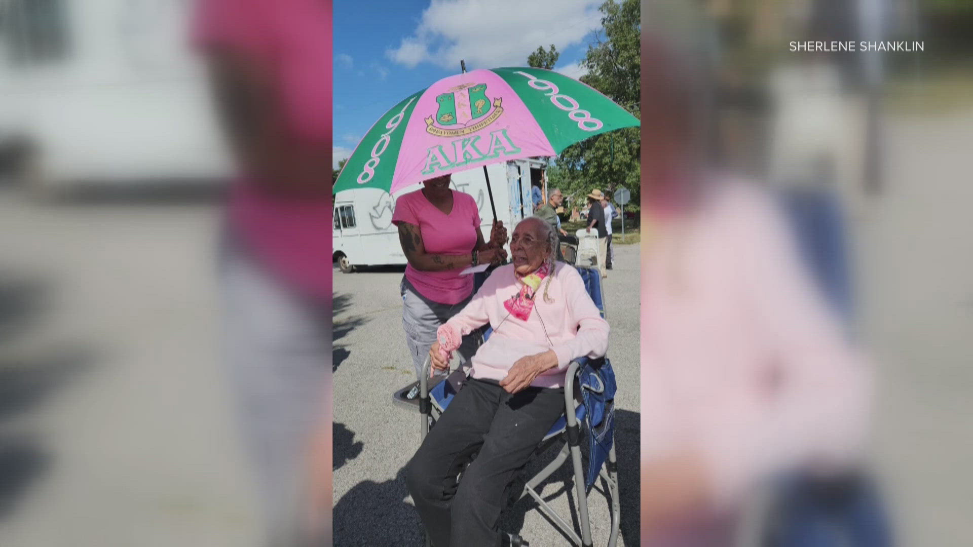 Elmer Lucille Allen was honored with an honorary street sign on Winnrose Way and Fairmont Place on Saturday.