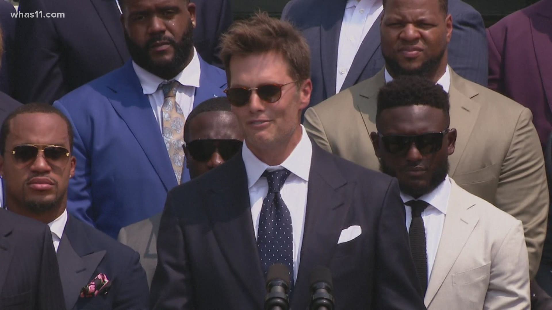Tom Brady and the Tampa Bay Bucs made Super Bowl White House appearance Tuesday.