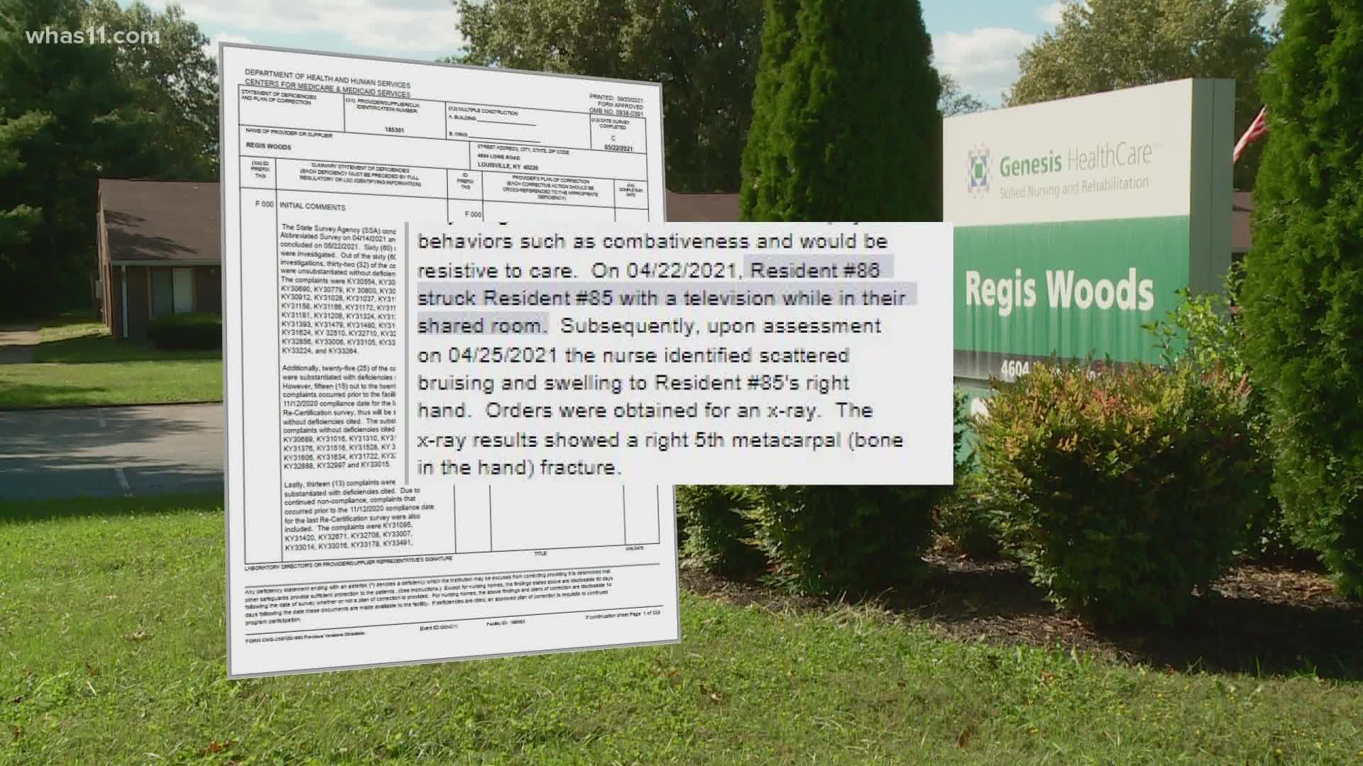 The nursing facility in St. Regis Park is facing several violations including fighting between residents and broken bones. Medicare and Medicaid has pulled funding.