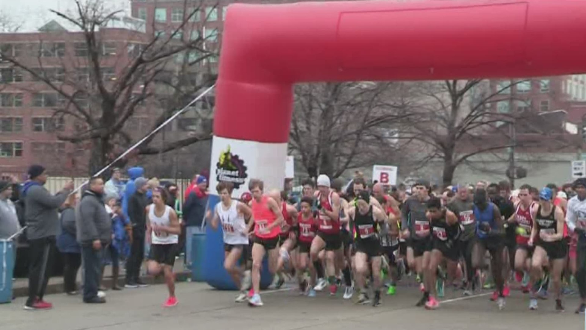 The first race in Louisville's Triple Crown of running is the Anthem 5K on February 23, 2019, then the Rodes City Run on March 9, 2019, followed by the Papa John's 10-Miler on March 23, 2019.