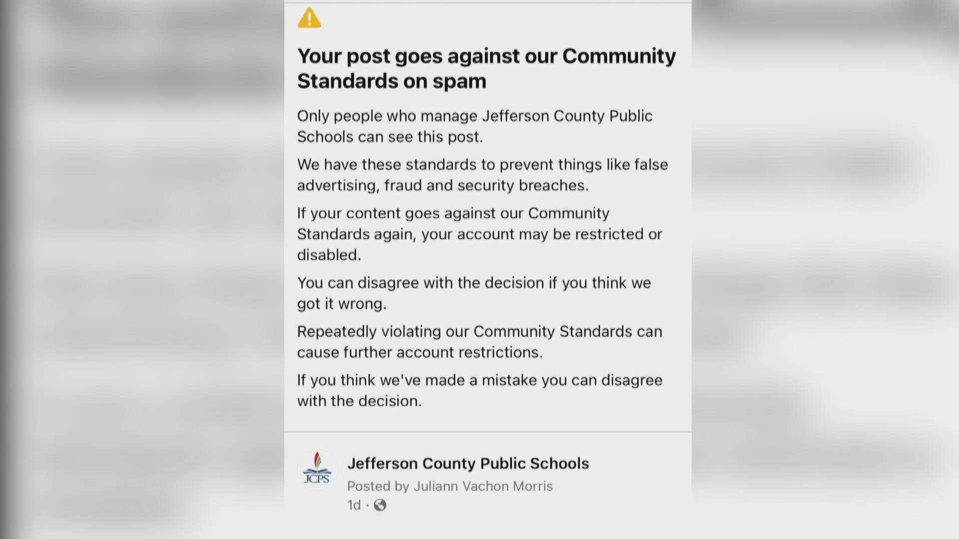 The district uploaded posts celebrating multiple new school principals, but each time a Black principal's announcement was published, they say Facebook took it down.