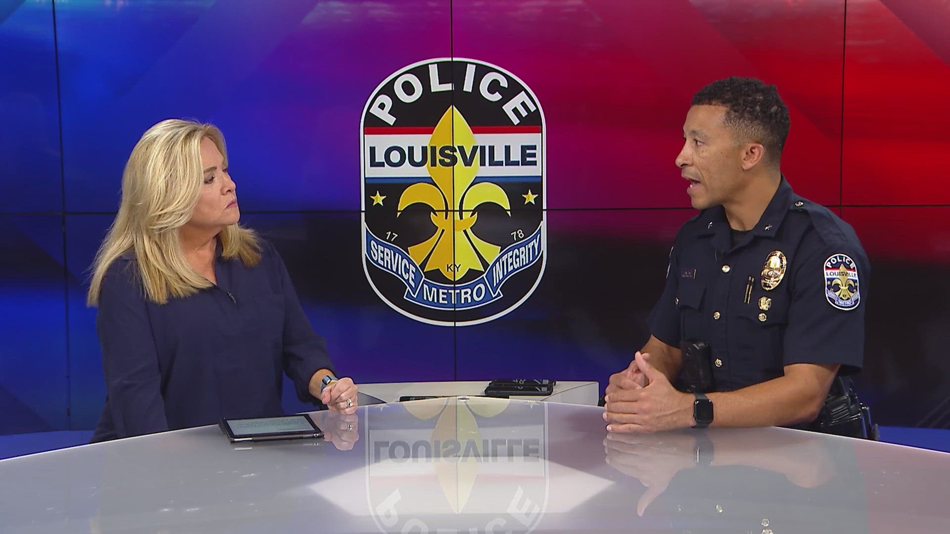 Chief Paul Humphrey talked about recent school threats, the possibility of crushing cars owned by convicted street racers, and promotions within LMPD's command staff