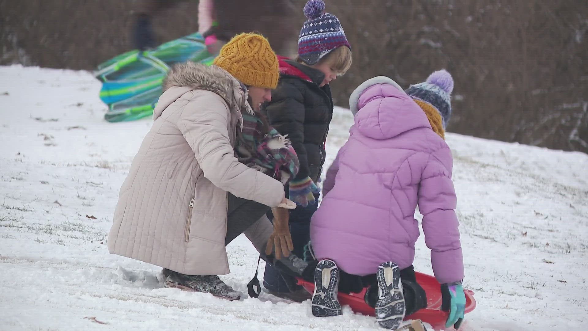 As snow blanketed Louisville on Friday, families headed out to the highest hills they could find to make more memories and enjoy the winter weather!