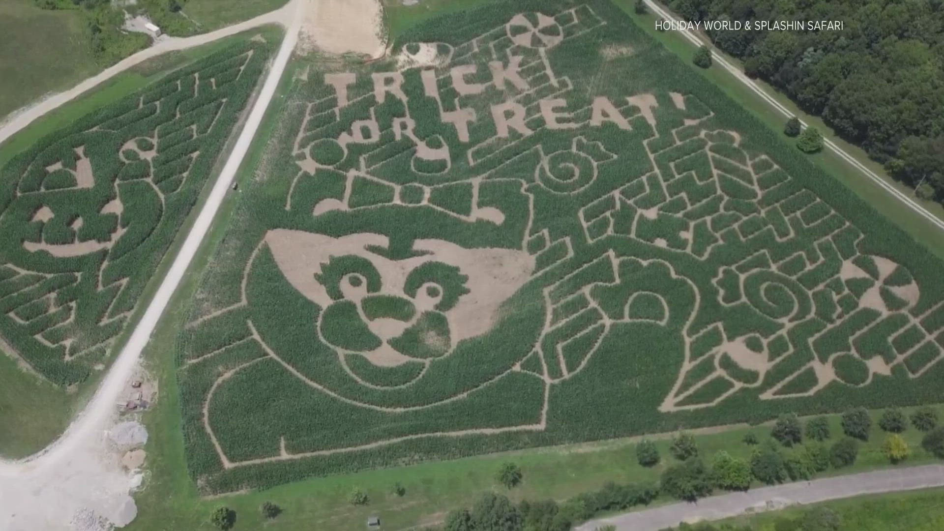 Theme park guests can experience a 12-acre corn maze, hay ride, and even a Halloween-themed drone light show.