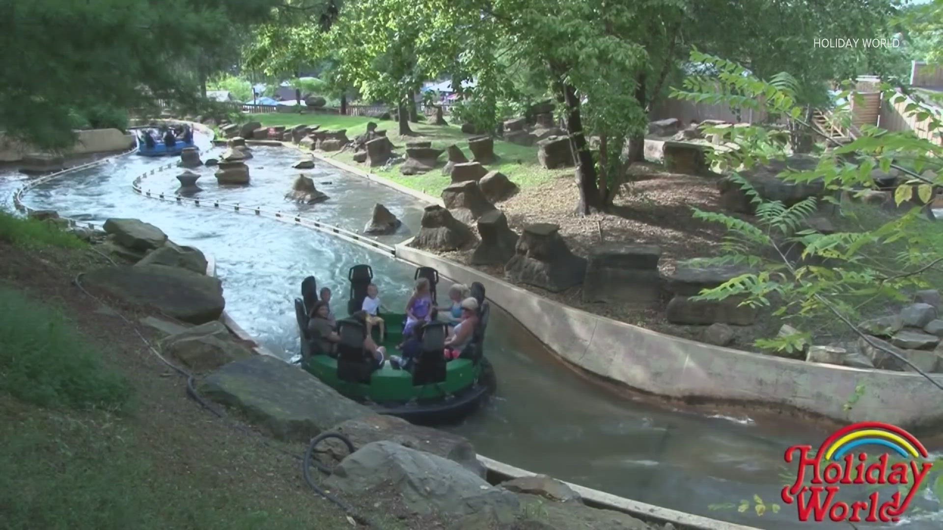 Raging Rapids was an 8-seat water ride that sent you soaring through Boulder Canyon, a flooded western town.