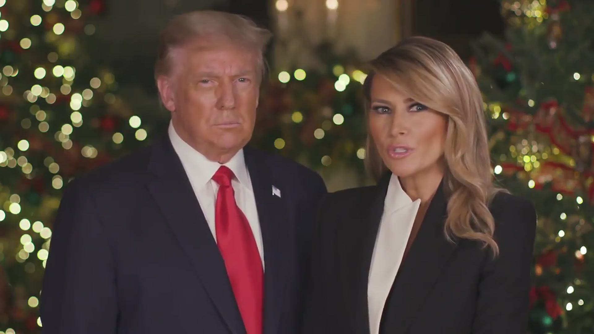 In the video, the president recounts the story of Christmas and he heralds the development of a coronavirus vaccine as a "Christmas miracle."