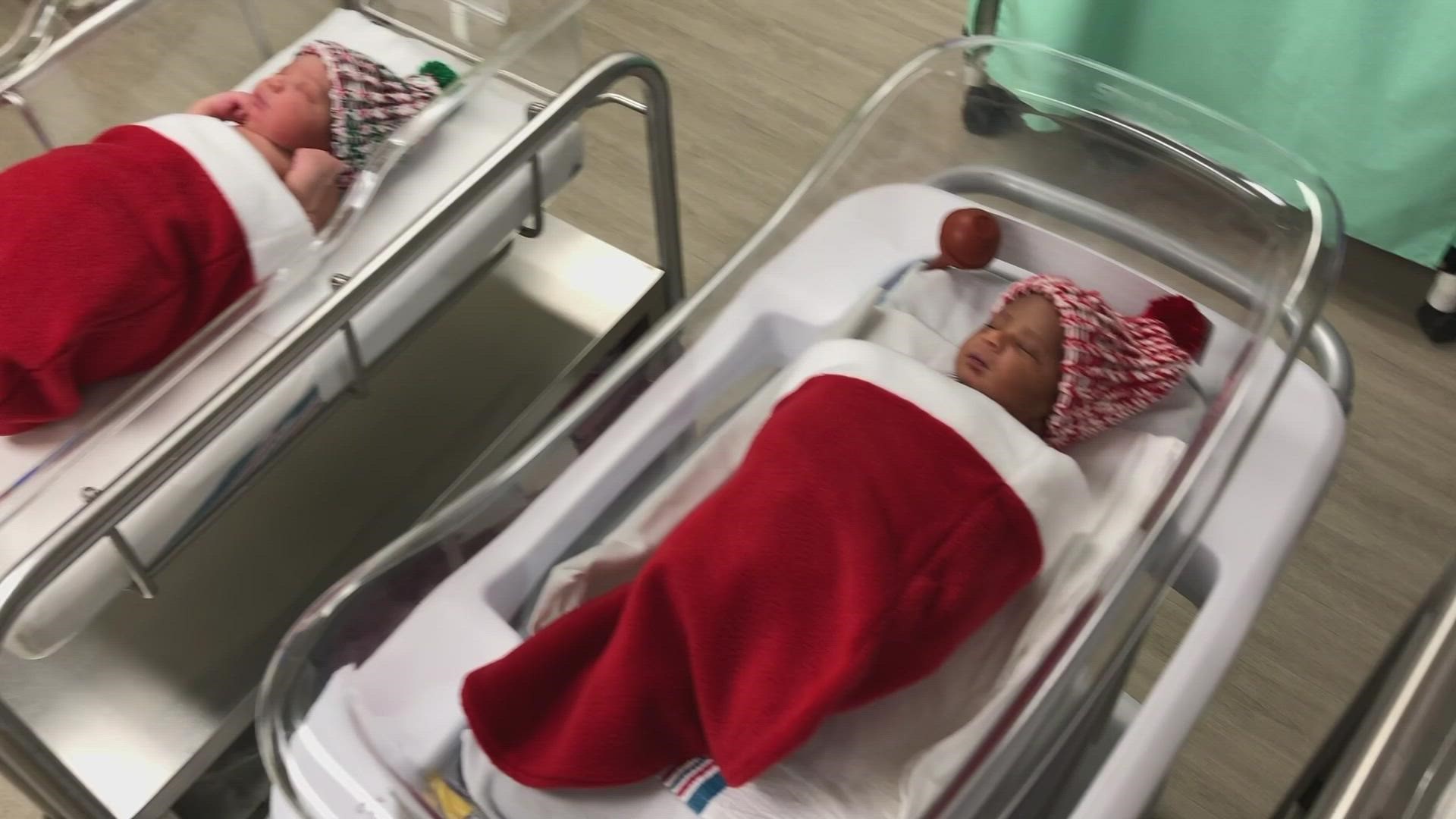 Newborns at Baptist Health Louisville are snuggled in for an extra festive long winter’s nap this Christmas.