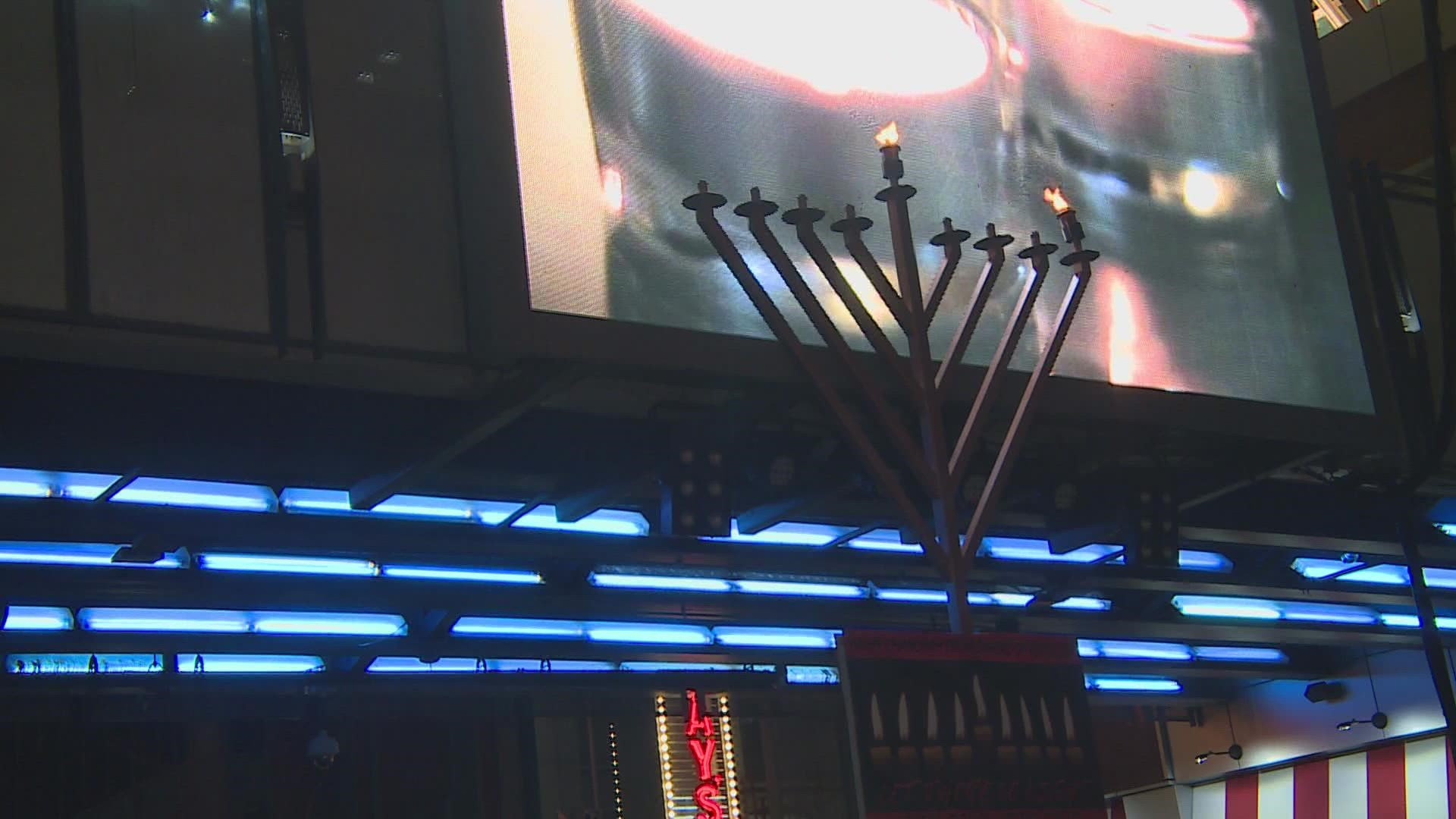 Outgoing Mayor Greg Fischer and Mayor-elect Craig Greenberg teamed up to light Kentucky's largest menorah.