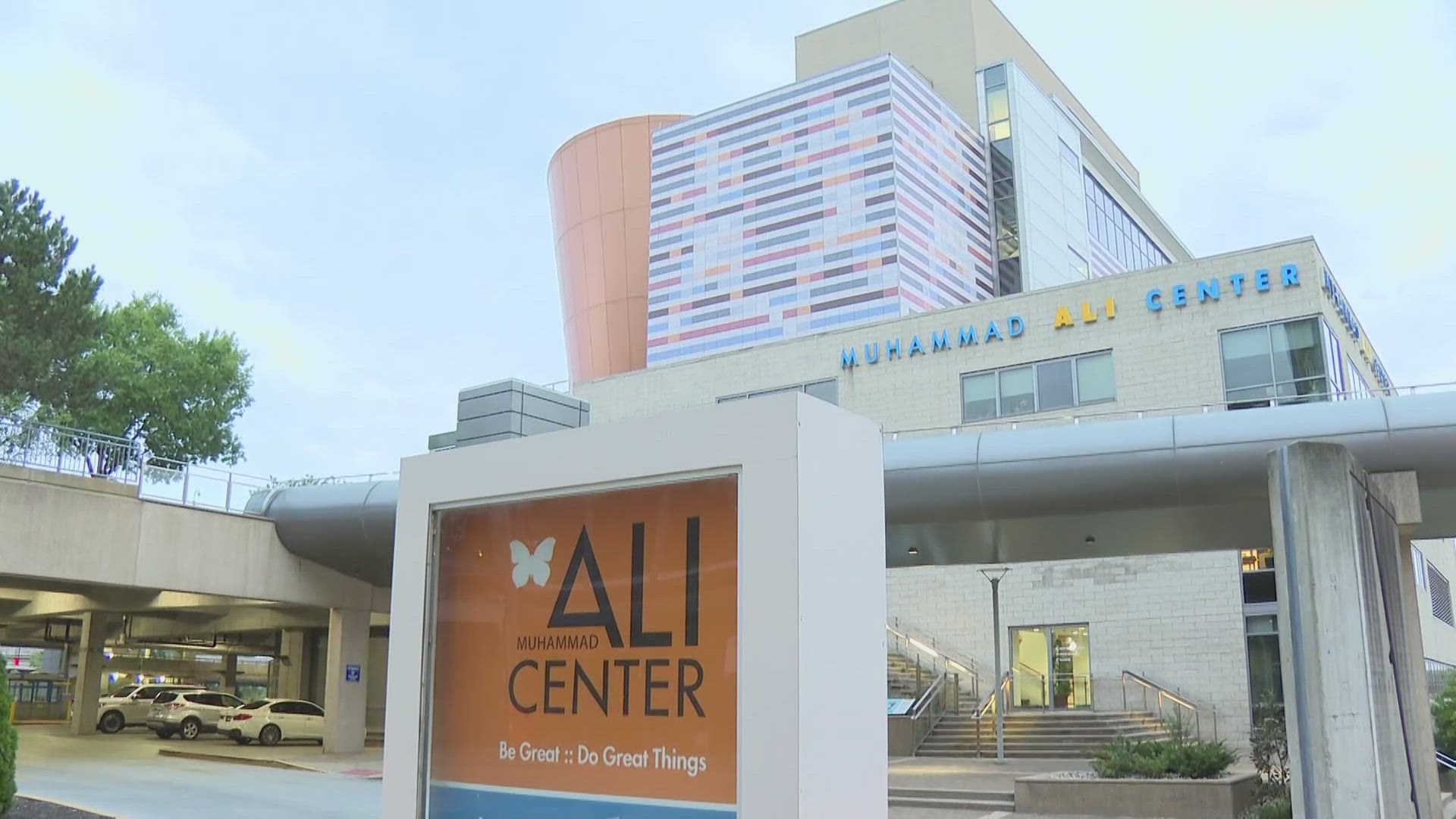 The Muhammad Ali Center is closed until further notice because of an overnight fire in the parking garage.