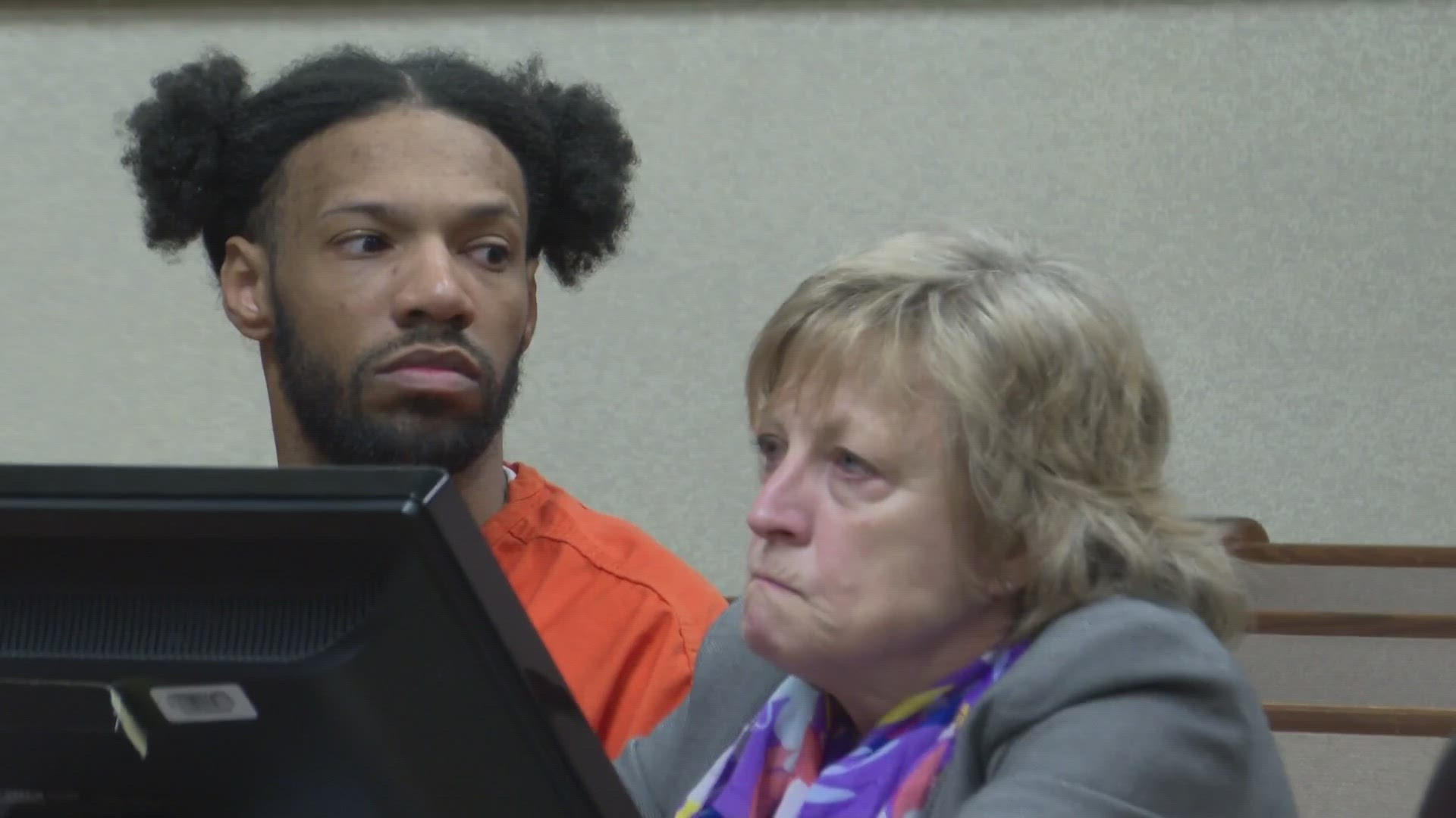 Herbert Lee, accused of attempted murder of a police officer last July in Shawnee Park, appeared in court on Monday.