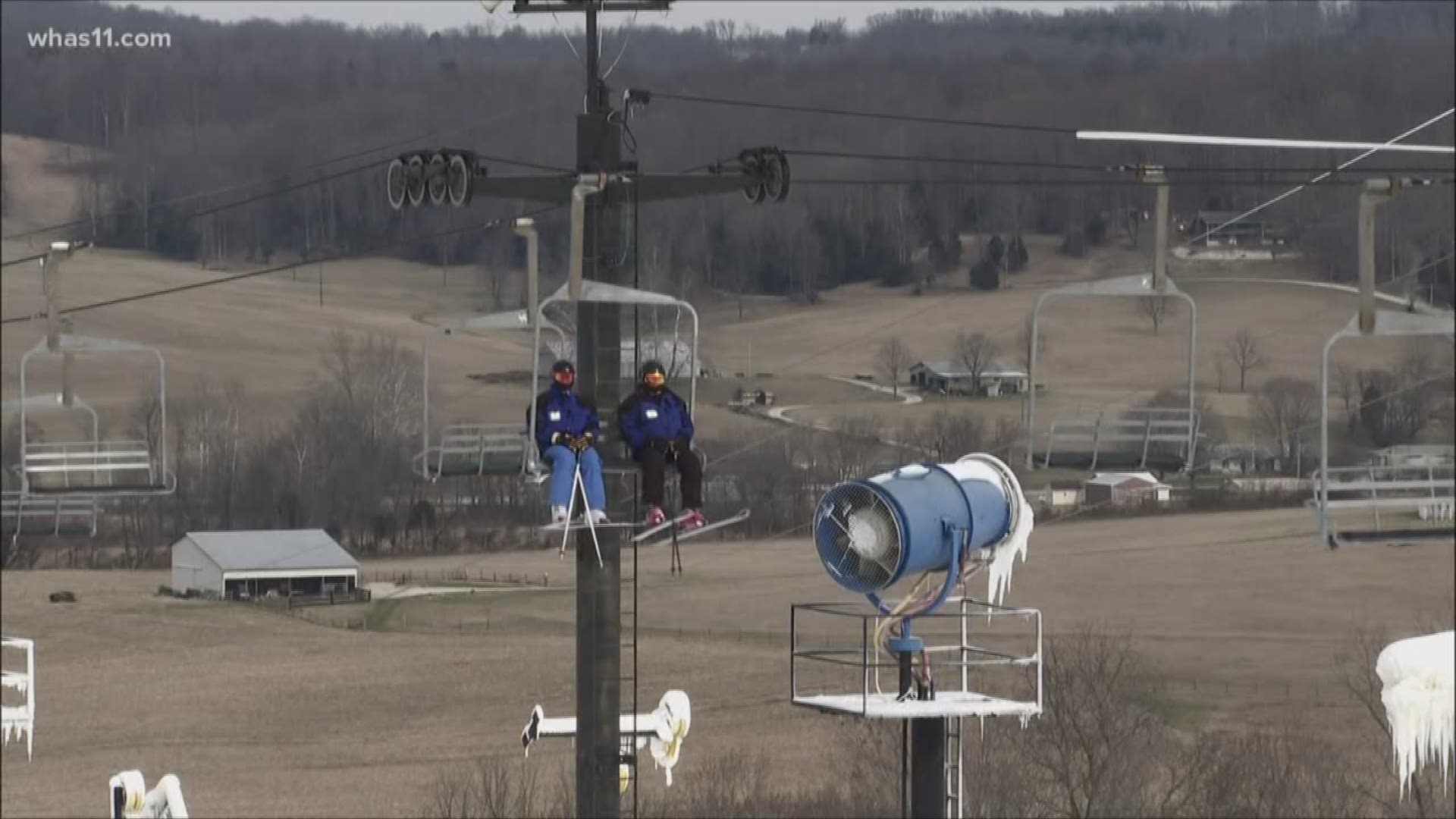 The resort had to close because of warm weather during December. Paoli Peaks opened today.