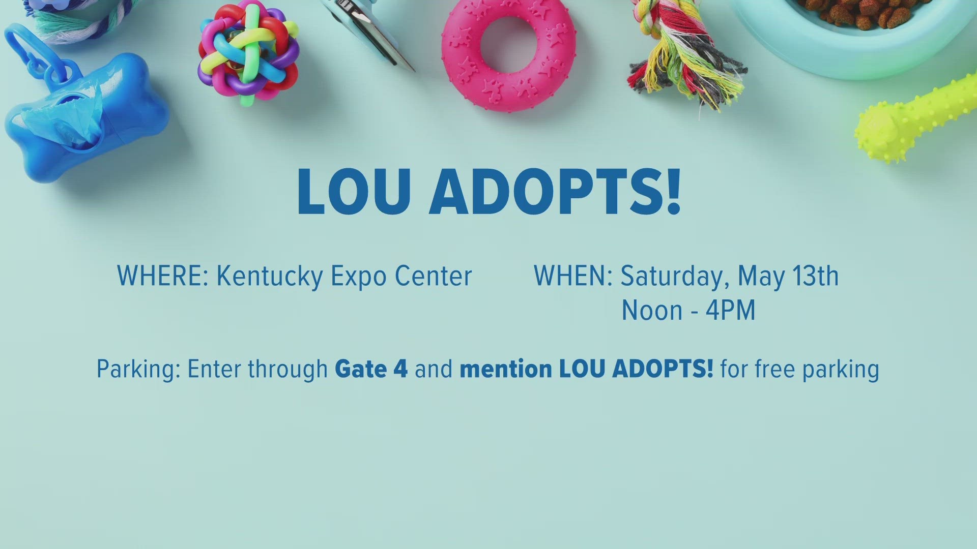 Nearly 100 dogs and puppies will be at the Expo Center on May 13, ready for forever homes.