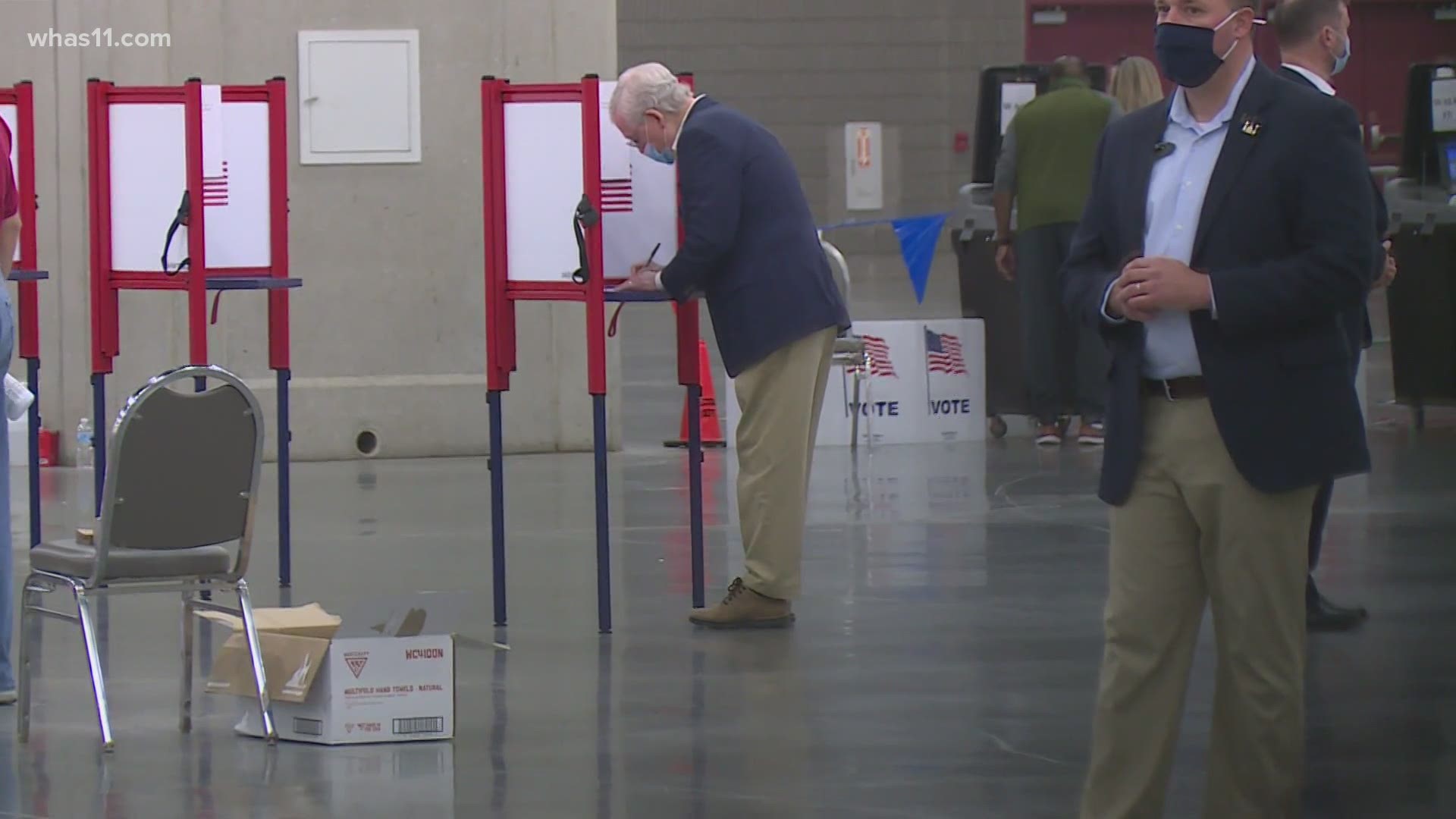 Sen. Mitch McConnell was one of many Kentuckians who took advantage of early in-person voting.