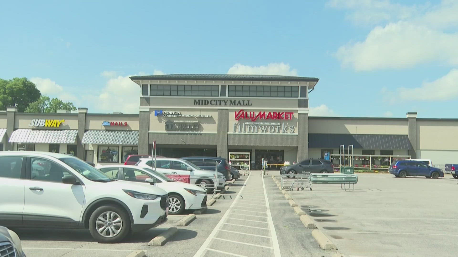 The potential redevelopment includes a grocery store and six standalone retail stores.