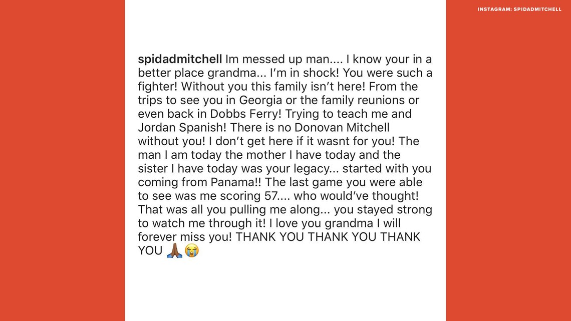 Donovan Mitchell Shares Touching Tribute to His Grandmother
