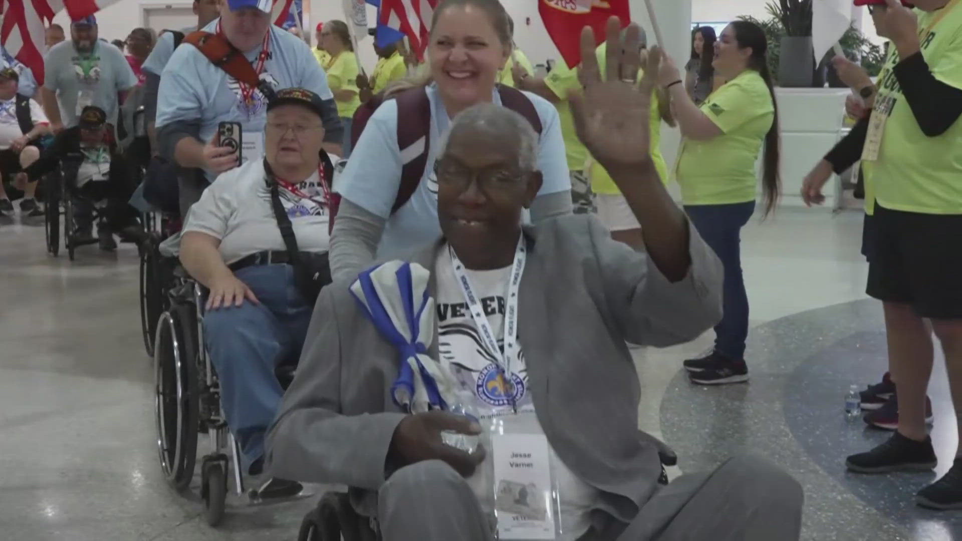 This trip includes 84 veterans from World War II, and the Korean and Vietnam wars.